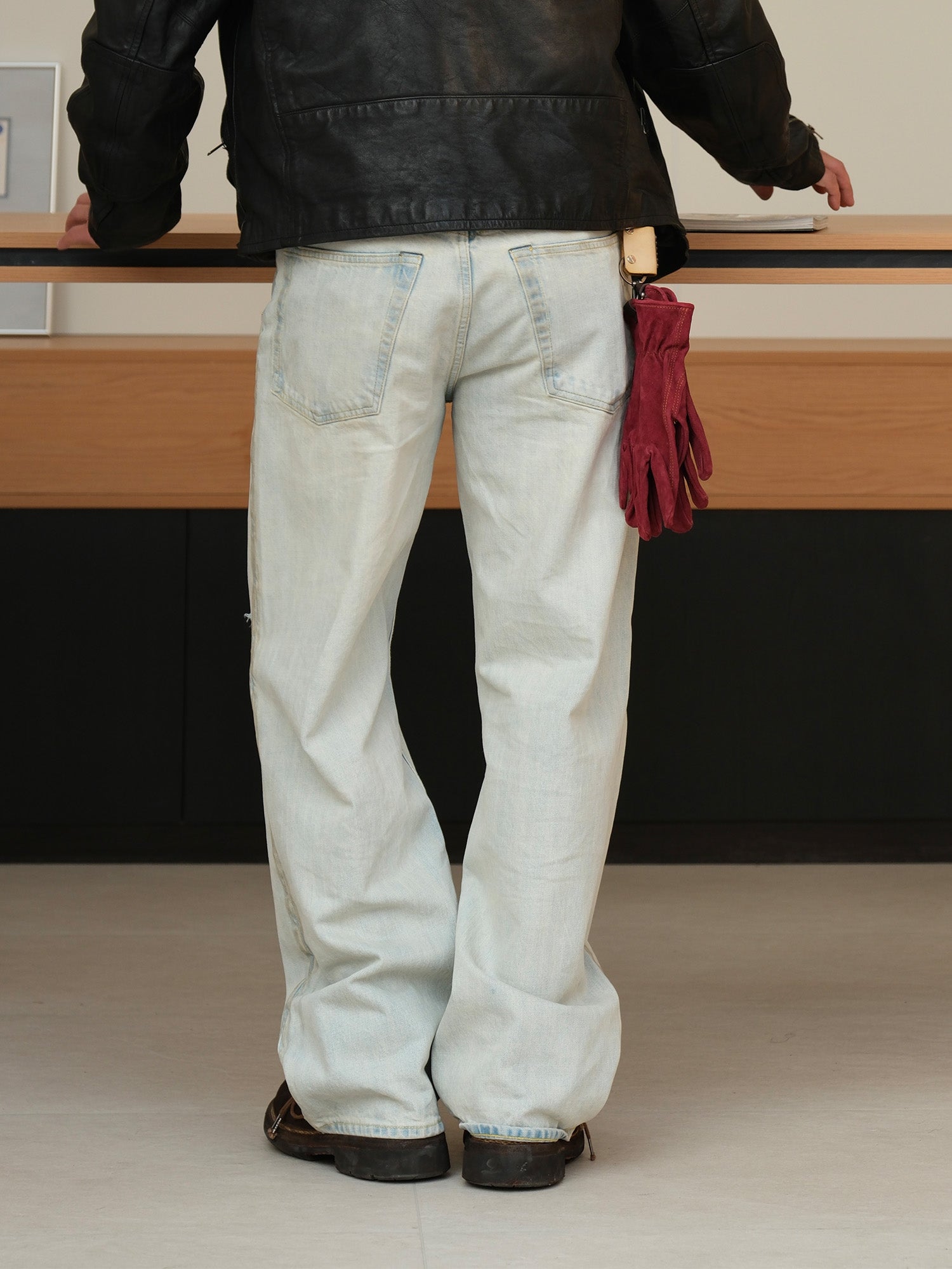 NEIGBORL Retro Washed Distressed Straight-Leg Jeans-Pants-S-Free Shipping Leatheretro