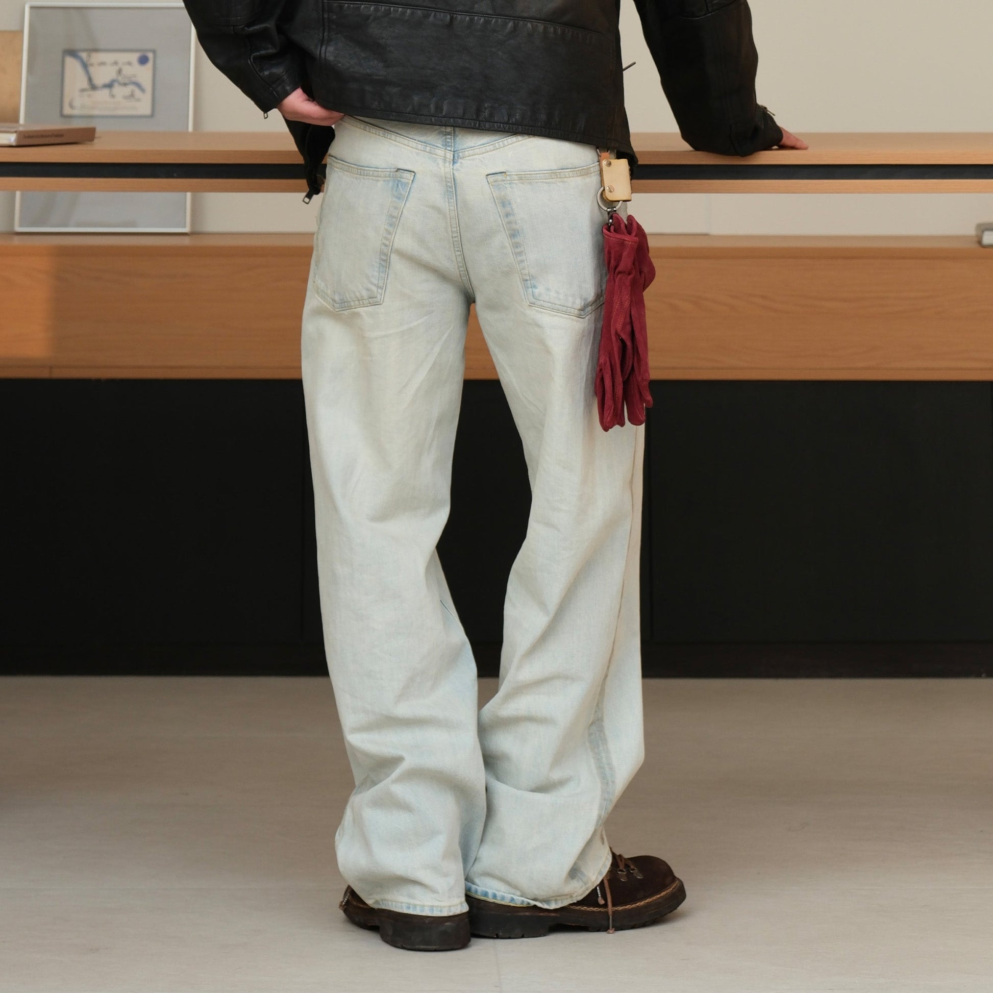 NEIGBORL Retro Washed Distressed Straight-Leg Jeans-Pants-S-Free Shipping Leatheretro