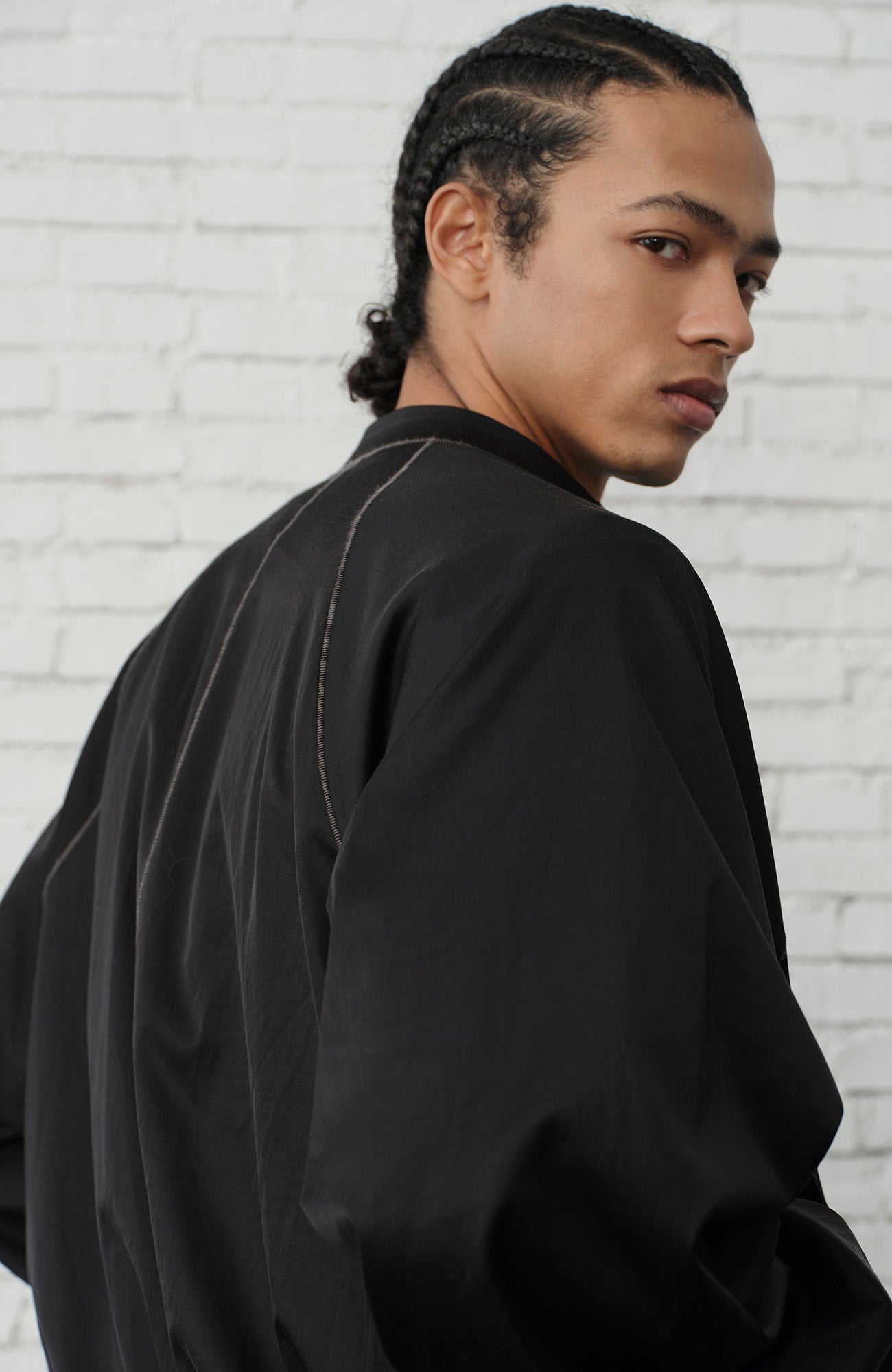 ORGANIC EMOTION Raglan-Sleeve Satin Zip Jacket-Jacket-S-Blue-Free Shipping Leatheretro