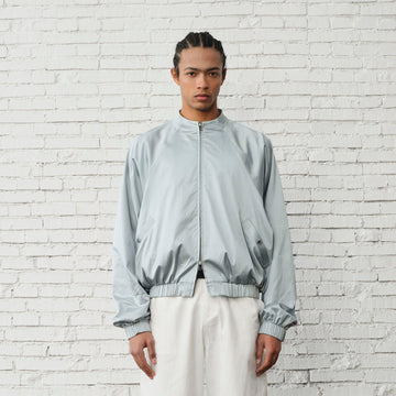 ORGANIC EMOTION Raglan-Sleeve Satin Zip Jacket-Jacket-S-Blue-Free Shipping Leatheretro