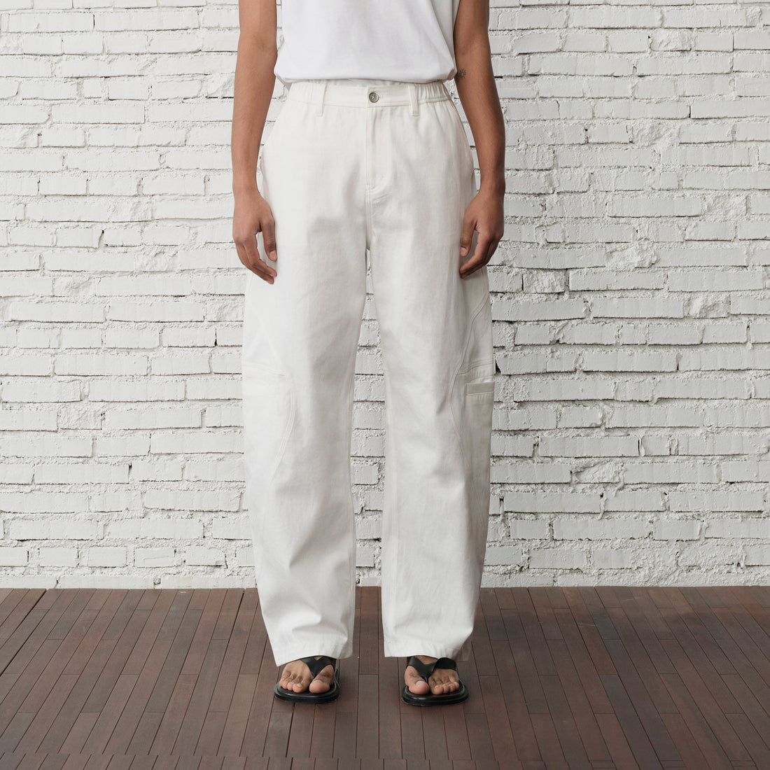 ORGANIC EMOTION Curved-Seam Workwear Jeans-Jeans-S-Khaki-Free Shipping Leatheretro
