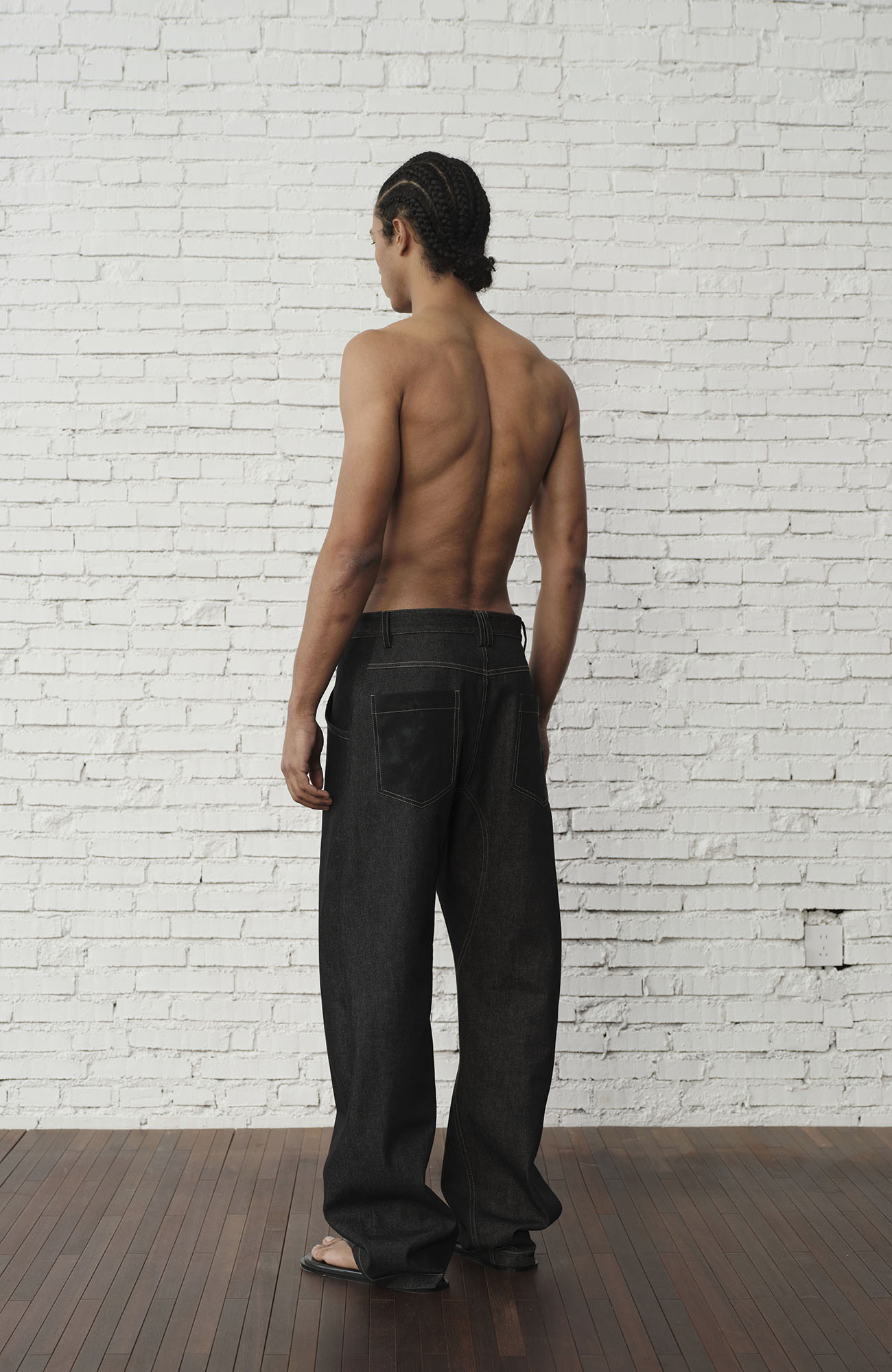 ORGANIC EMOTION Contrast-Paneled Workwear Jeans-Jeans-S-Free Shipping Leatheretro