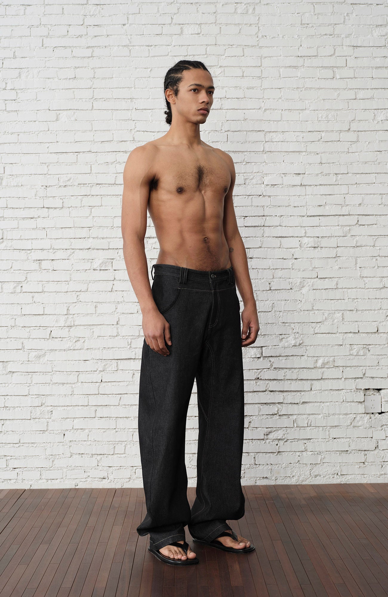 ORGANIC EMOTION Contrast-Paneled Workwear Jeans-Jeans-S-Free Shipping Leatheretro