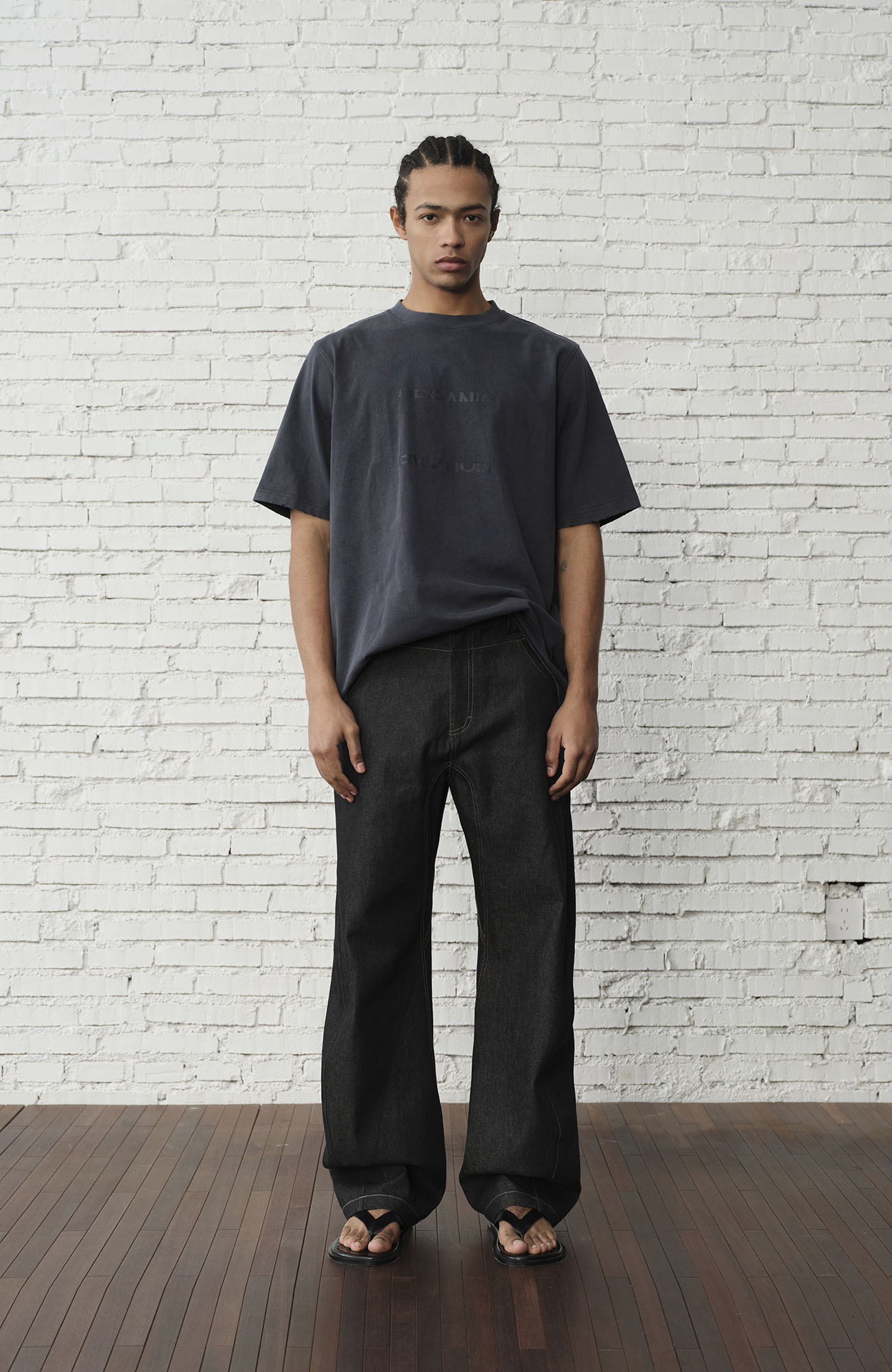 ORGANIC EMOTION Contrast-Paneled Workwear Jeans-Jeans-S-Free Shipping Leatheretro