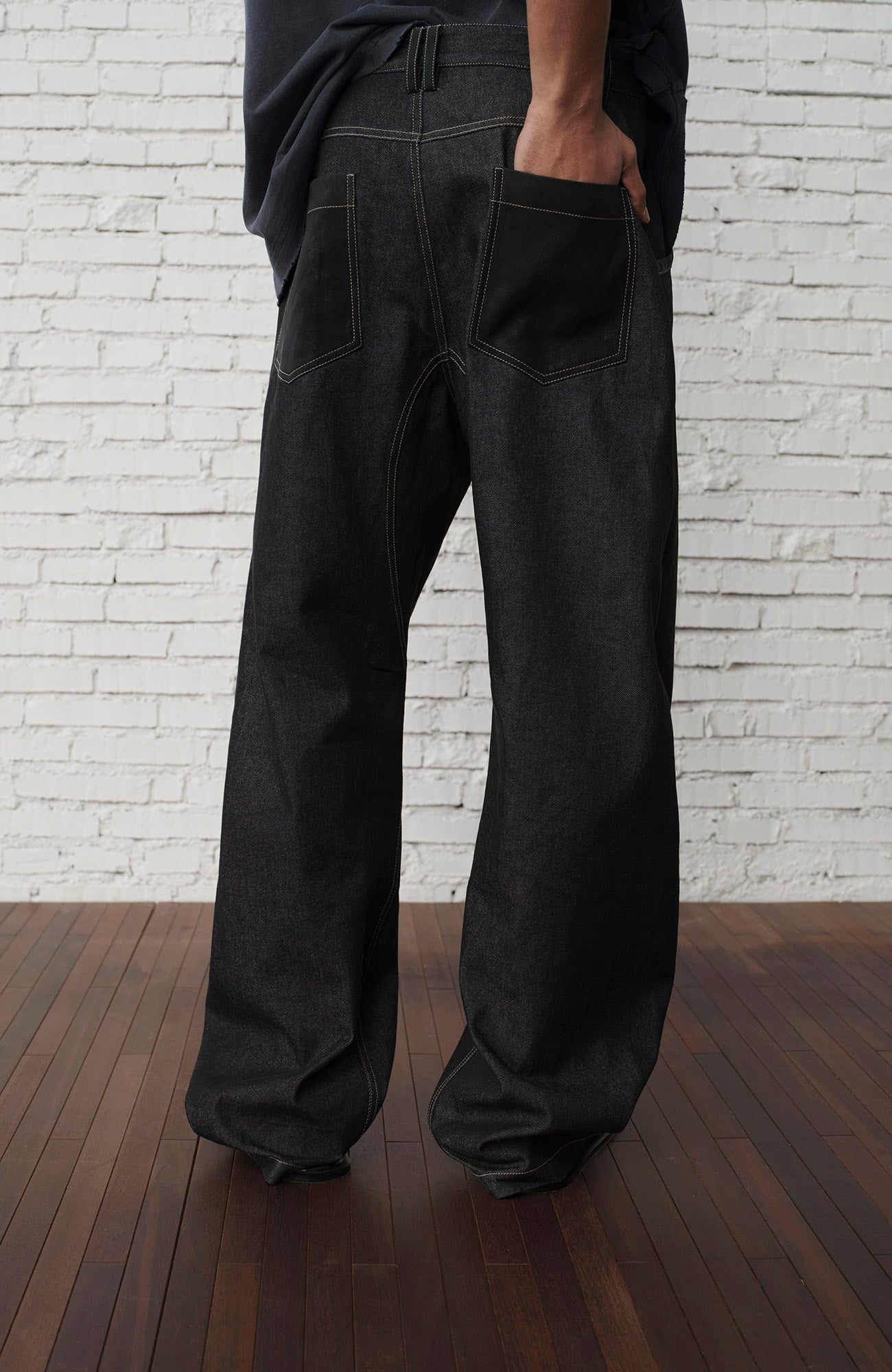 ORGANIC EMOTION Contrast-Paneled Workwear Jeans-Jeans-S-Free Shipping Leatheretro