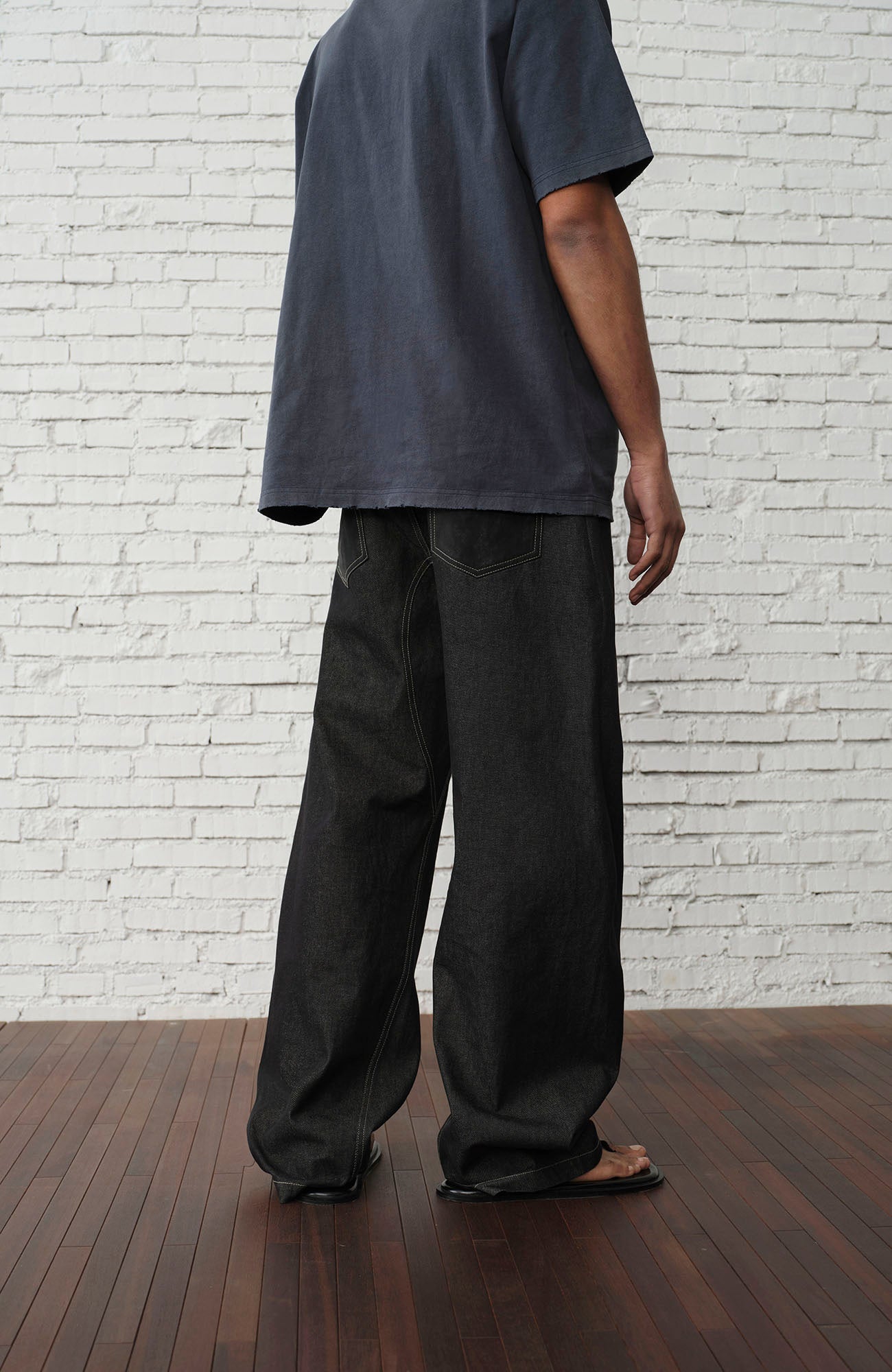 ORGANIC EMOTION Contrast-Paneled Workwear Jeans-Jeans-S-Free Shipping Leatheretro
