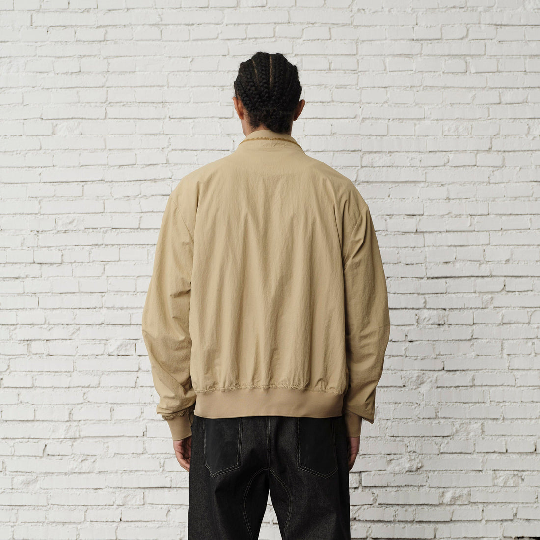 ORGANIC EMOTION Ruched-Sleeve Bomber Jacket-Jacket-M-Free Shipping Leatheretro