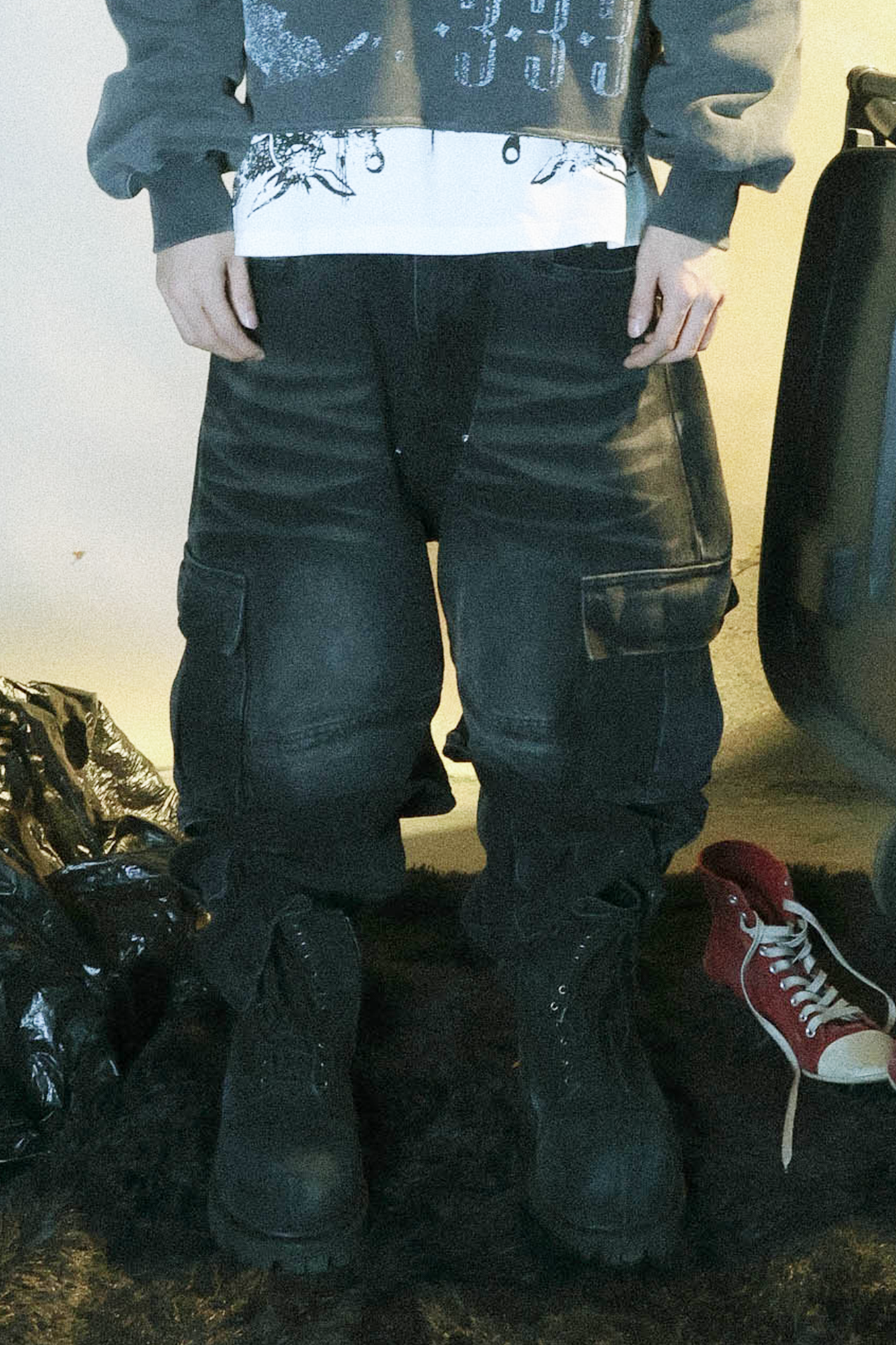 PCCVISION Washed Double-Layered Multi-Pockets Jeans-Jeans-S-Free Shipping Leatheretro