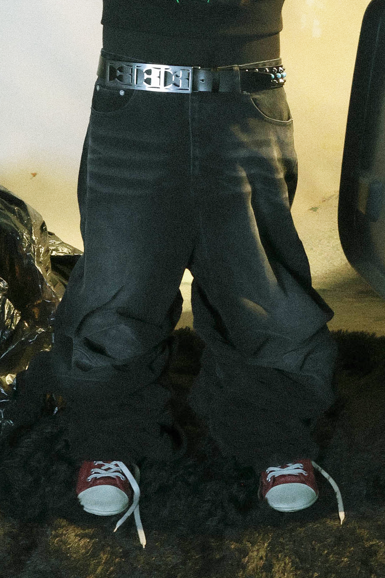 PCCVISION Distressed Wrinkled Stacked Baggy Jeans-Jeans-XS-Free Shipping Leatheretro