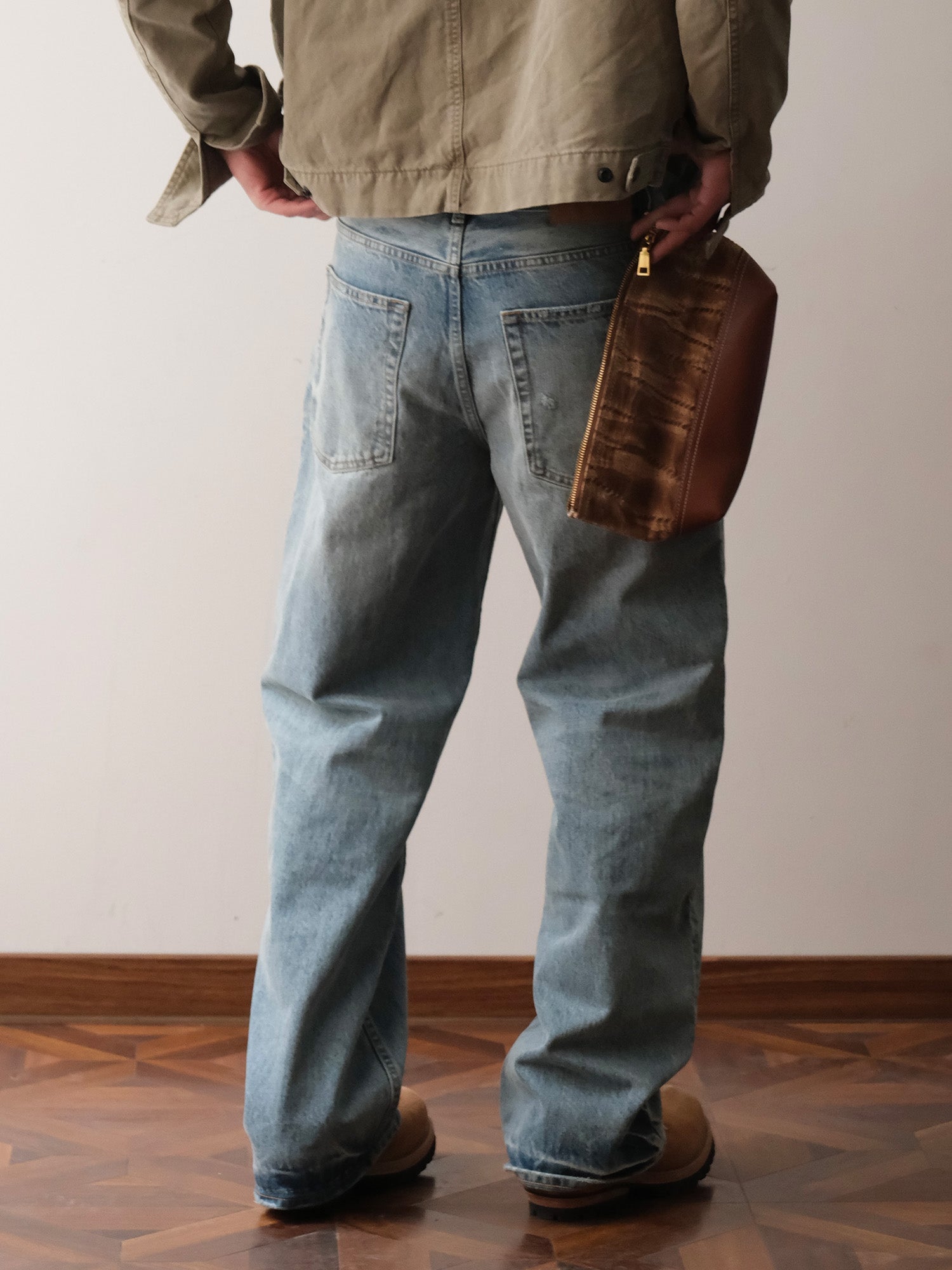 NEIGBORL Washed Distressed Straight-Leg Jeans-Jeans-S-Free Shipping Leatheretro