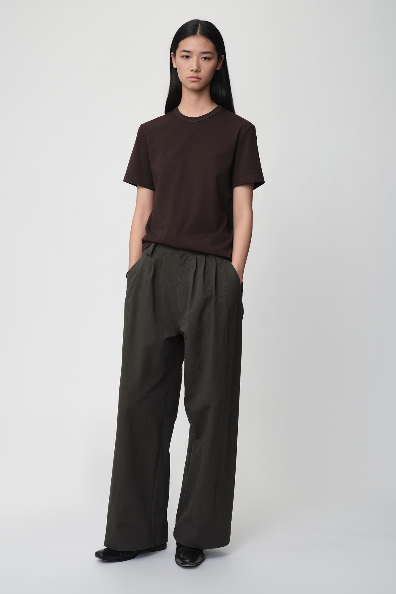 OPICLOTH Retro Pleated Wide-Leg Trousers-Pants-XS-Khaki-Free Shipping Leatheretro
