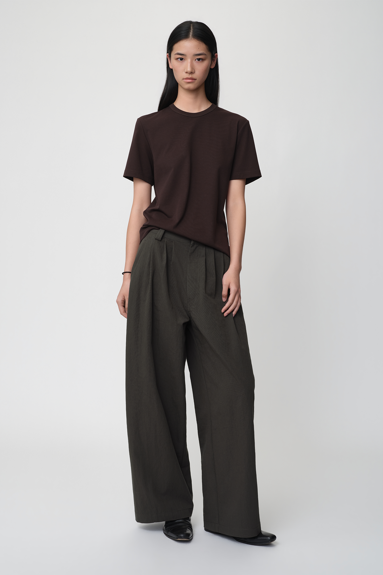 OPICLOTH Retro Pleated Wide-Leg Trousers-Pants-XS-Khaki-Free Shipping Leatheretro