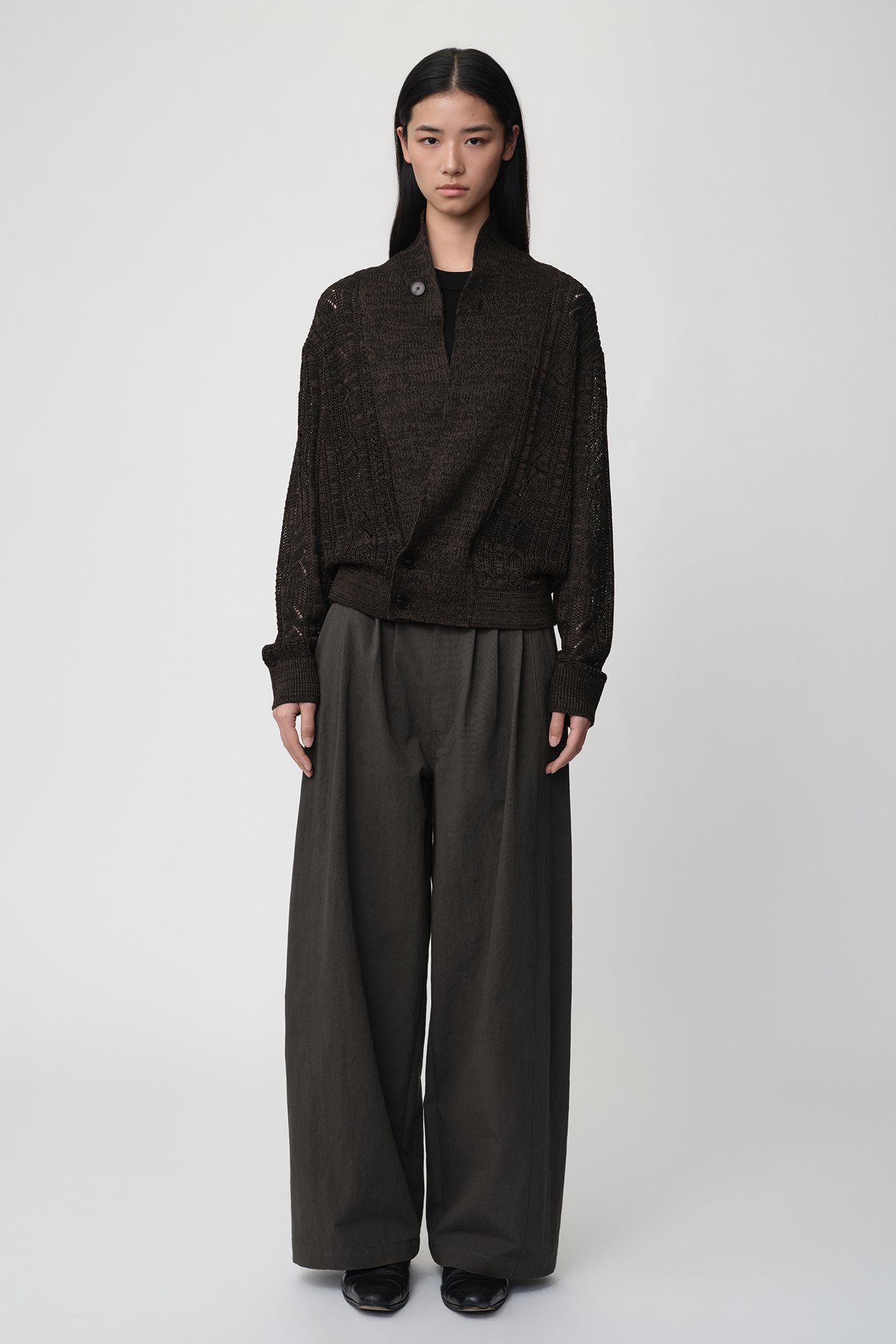 OPICLOTH Retro Pleated Wide-Leg Trousers-Pants-XS-Khaki-Free Shipping Leatheretro