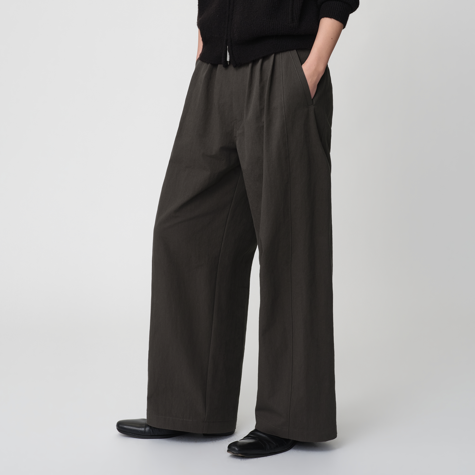 OPICLOTH Retro Pleated Wide-Leg Trousers-Pants-XS-Khaki-Free Shipping Leatheretro
