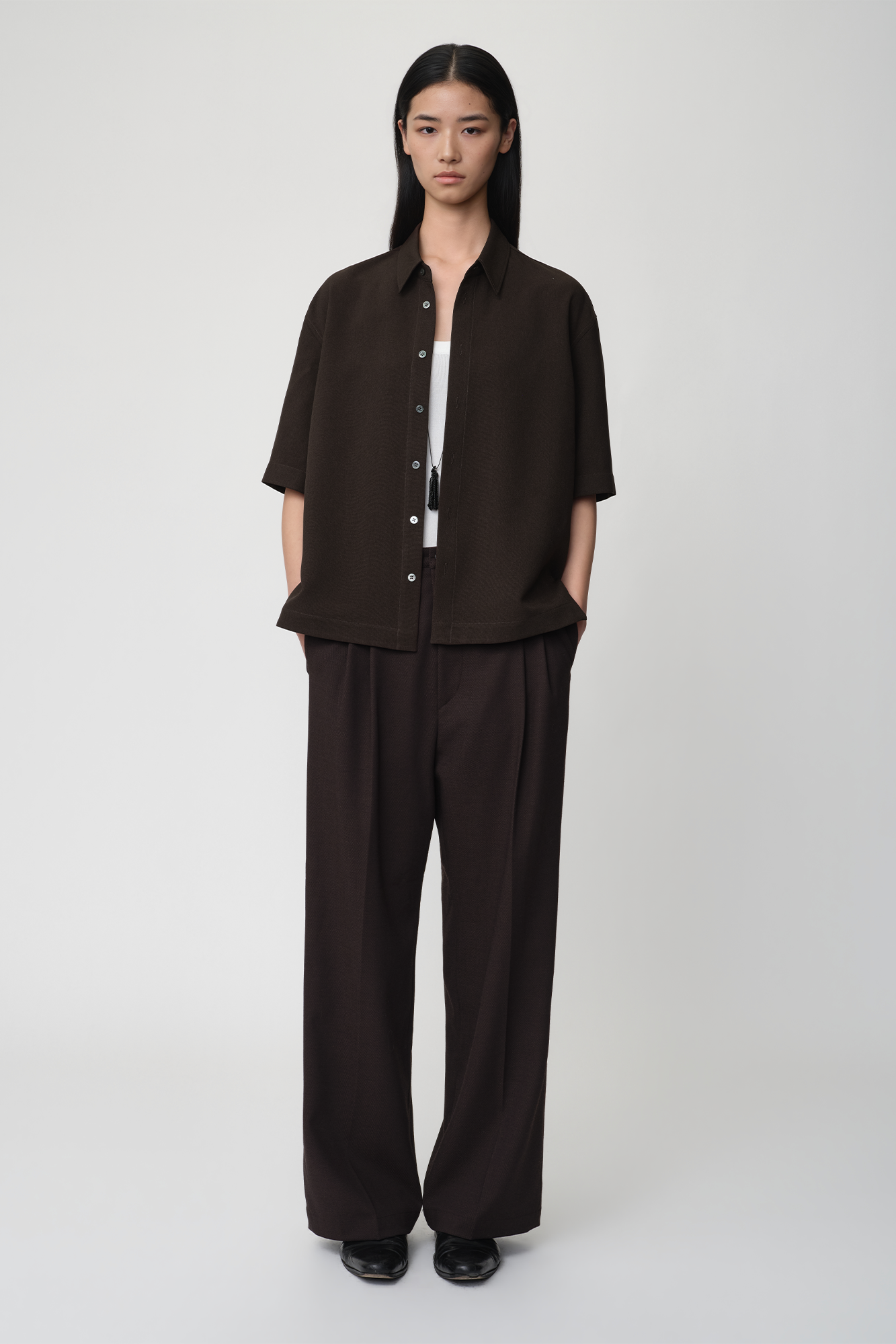 OPICLOTH Modern Pleats Wool-Blend Straight-Leg Pants-Pants-XS-Free Shipping Leatheretro