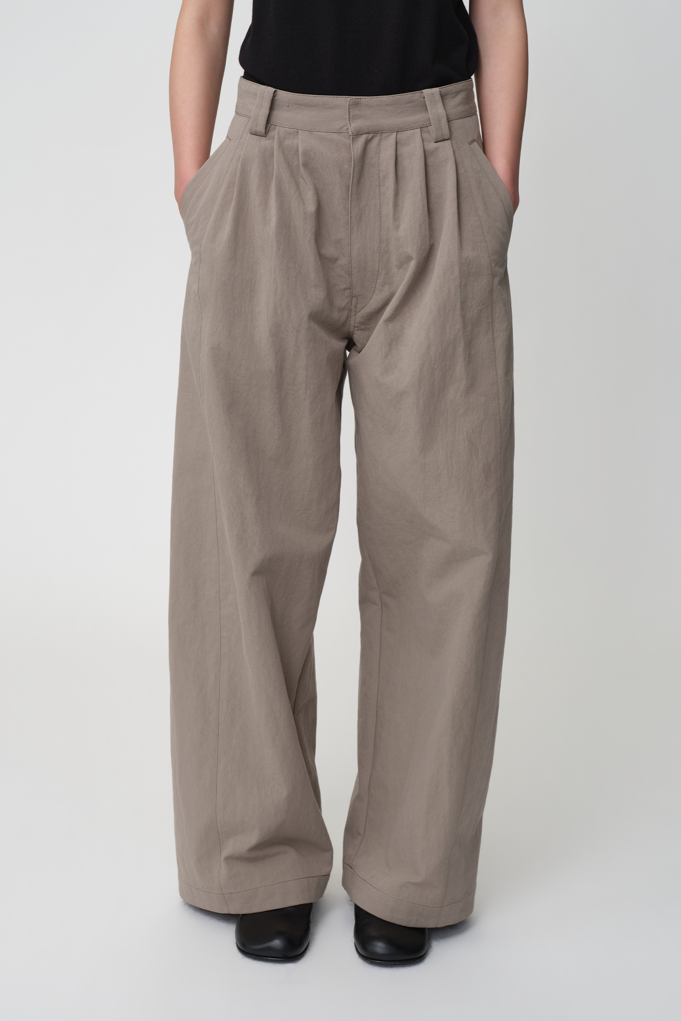 OPICLOTH Retro Pleated Wide-Leg Trousers-Pants-XS-Khaki-Free Shipping Leatheretro