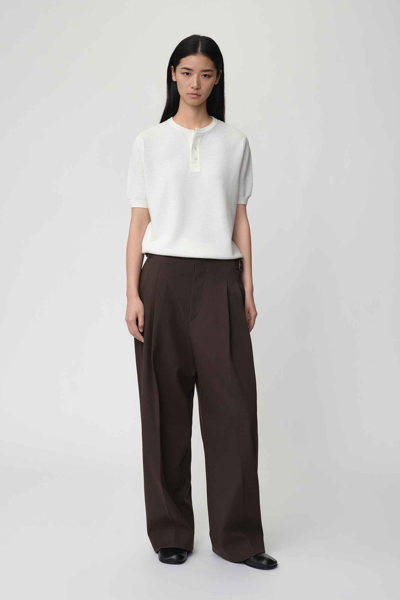OPICLOTH Retro Double-Pleated Buckle-Tab Trousers-Pants-XS-Free Shipping Leatheretro