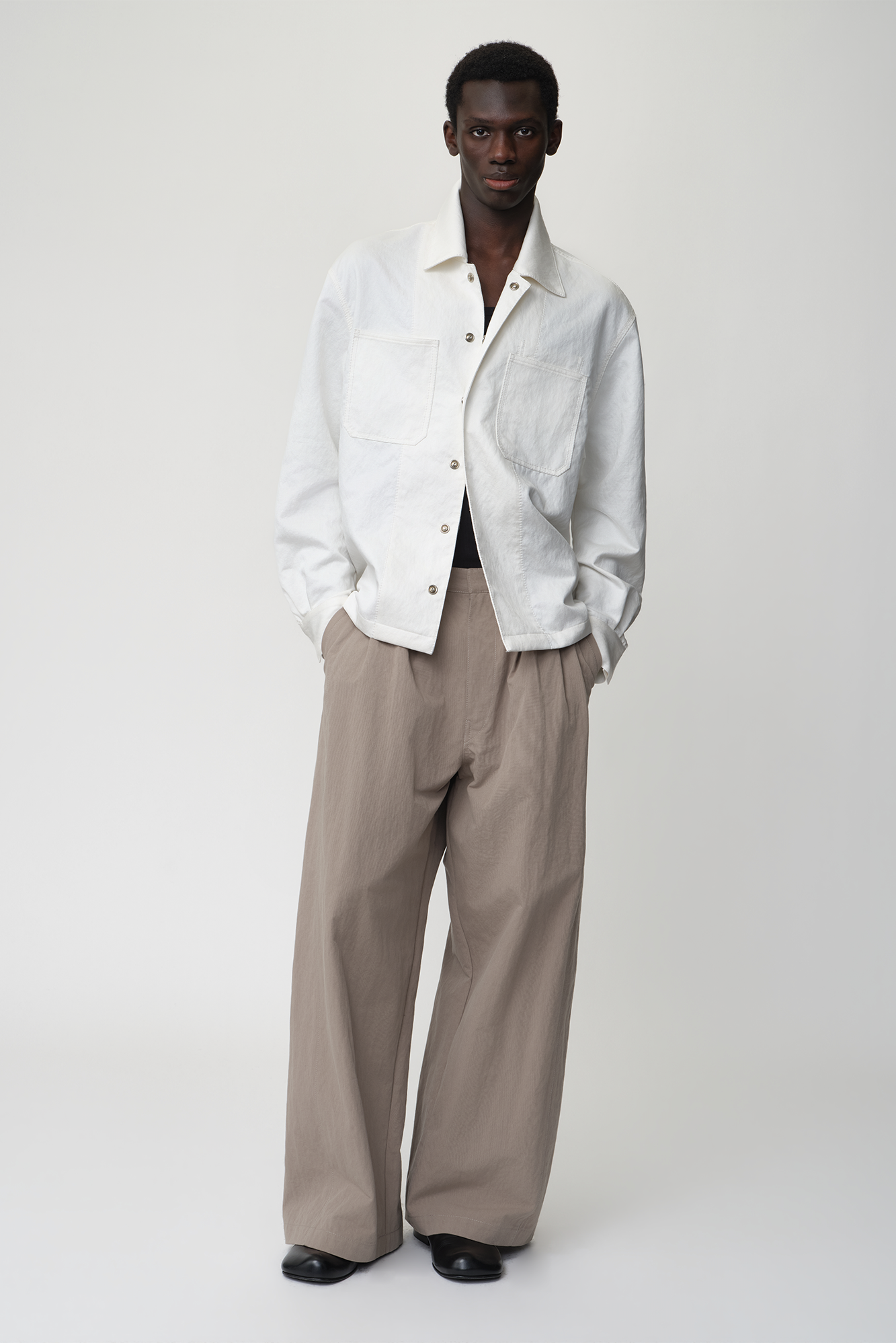 OPICLOTH Retro Pleated Wide-Leg Trousers-Pants-XS-Khaki-Free Shipping Leatheretro