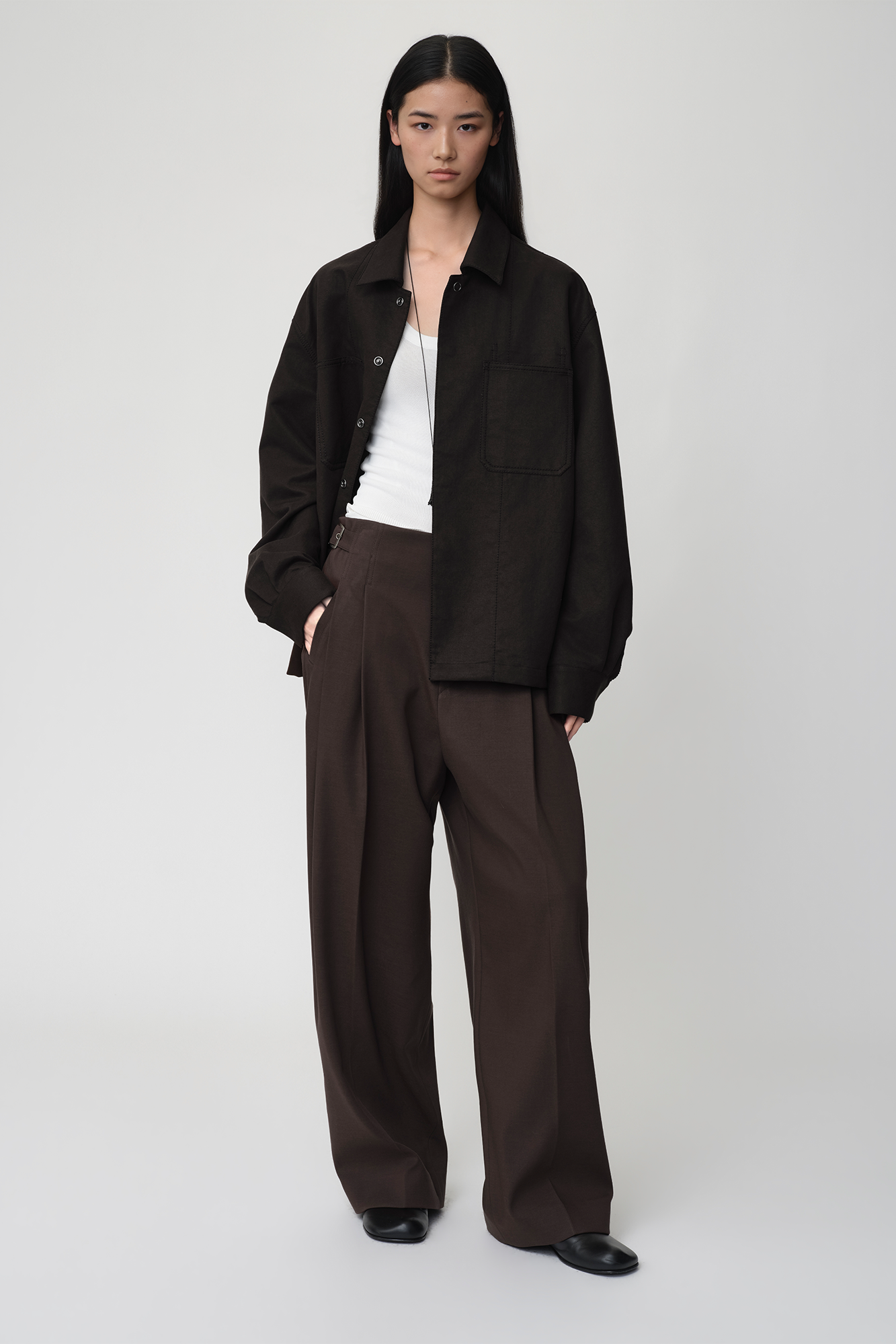 OPICLOTH Retro Double-Pleated Buckle-Tab Trousers-Pants-XS-Free Shipping Leatheretro