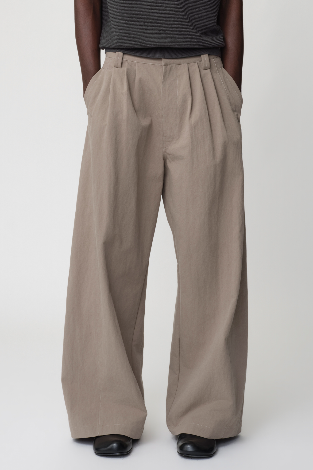 OPICLOTH Retro Pleated Wide-Leg Trousers-Pants-XS-Khaki-Free Shipping Leatheretro