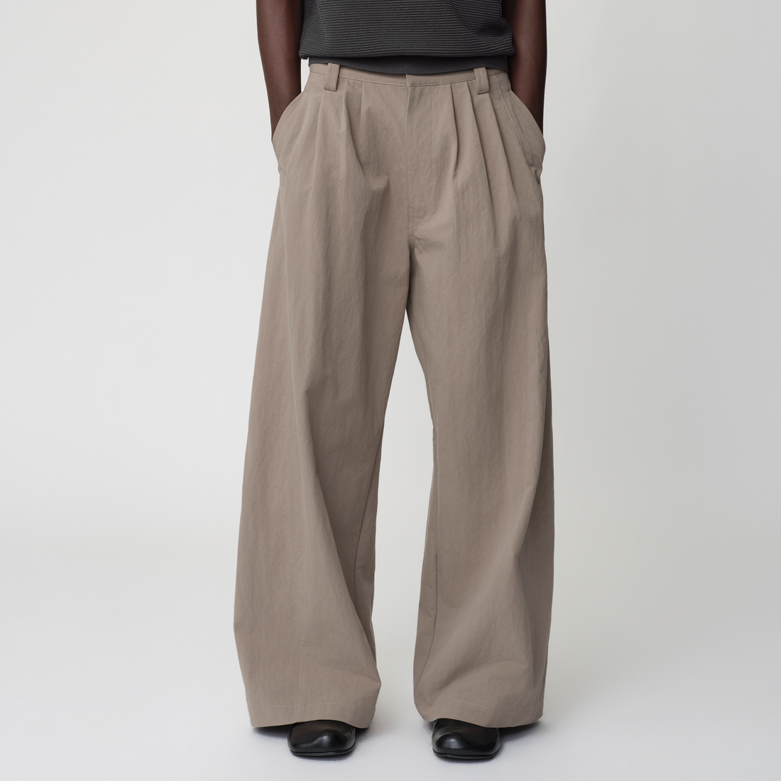 OPICLOTH Retro Pleated Wide-Leg Trousers-Pants-XS-Khaki-Free Shipping Leatheretro