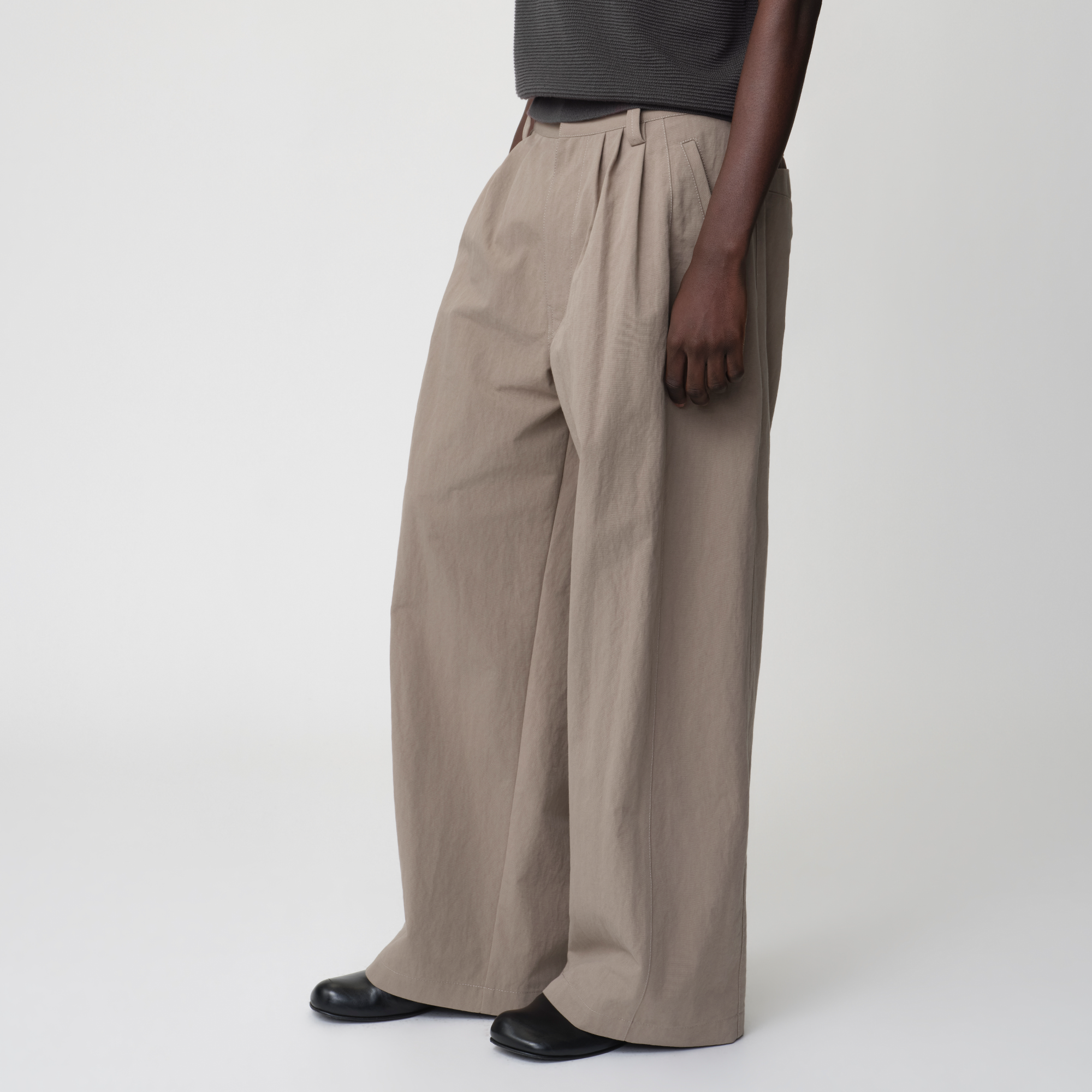 OPICLOTH Retro Pleated Wide-Leg Trousers-Pants-XS-Khaki-Free Shipping Leatheretro