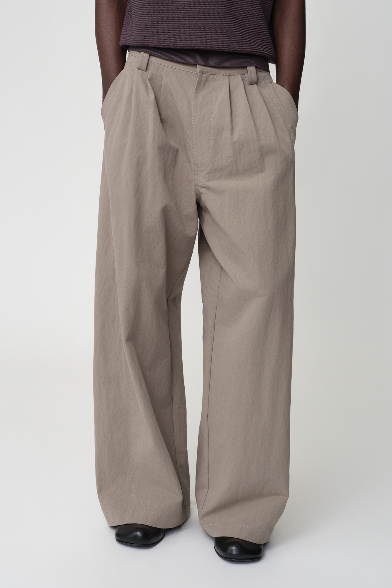 OPICLOTH Retro Pleated Wide-Leg Trousers-Pants-XS-Khaki-Free Shipping Leatheretro