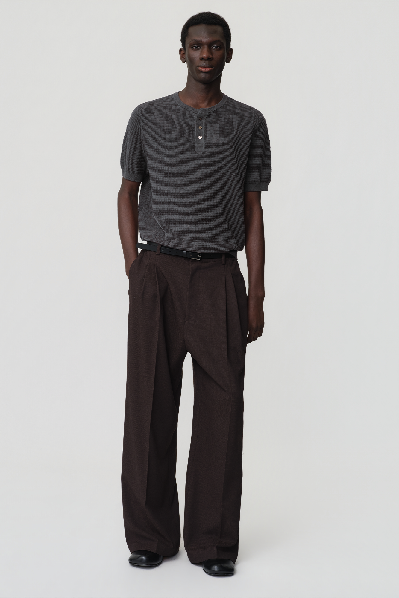 OPICLOTH Modern Pleats Wool-Blend Straight-Leg Pants-Pants-XS-Free Shipping Leatheretro