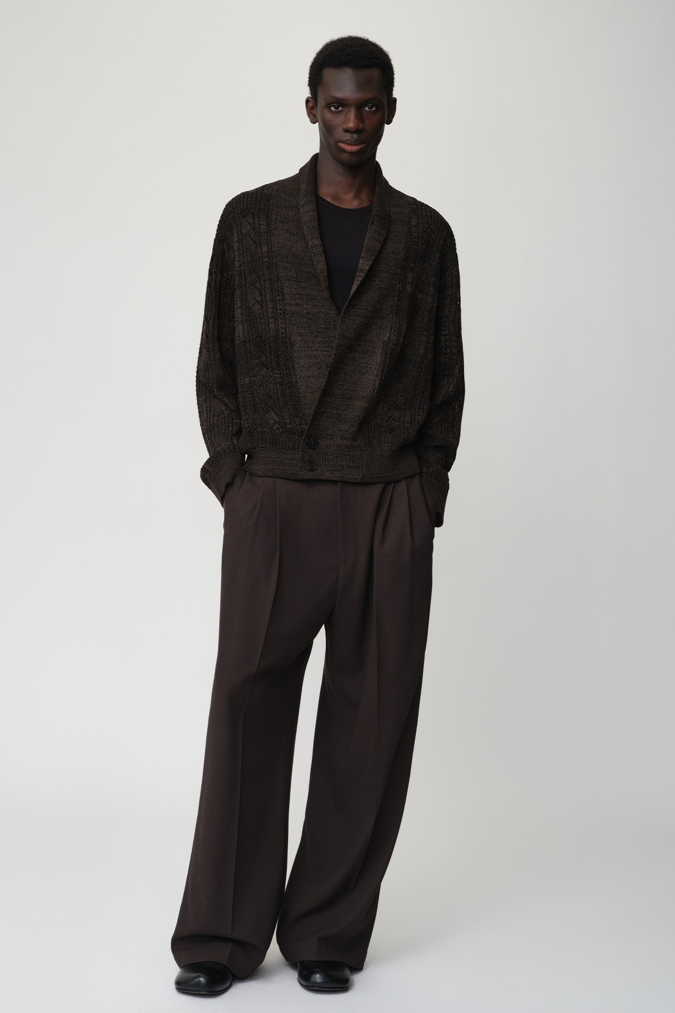 OPICLOTH Modern Pleats Wool-Blend Straight-Leg Pants-Pants-XS-Free Shipping Leatheretro