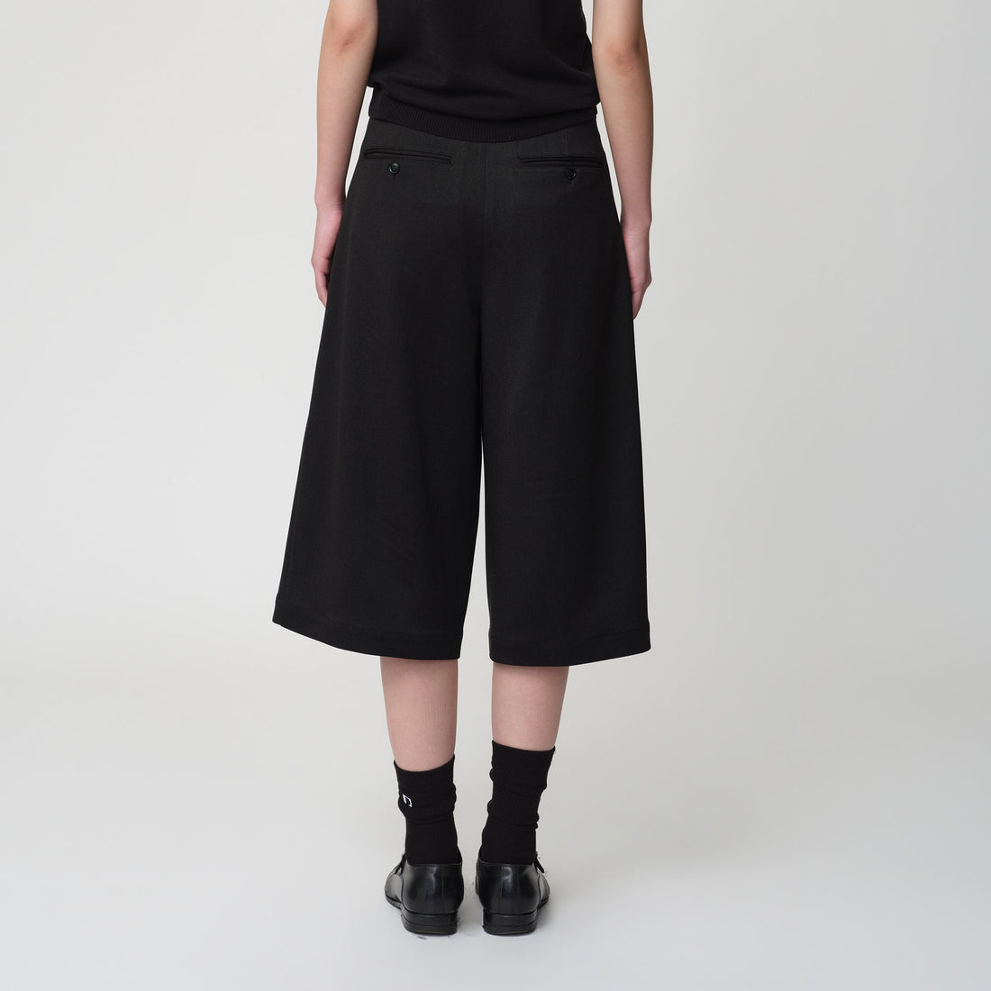 OPICLOTH Asymmetrical Pleated Wool-Blend Shorts-Shorts-XS-Free Shipping Leatheretro