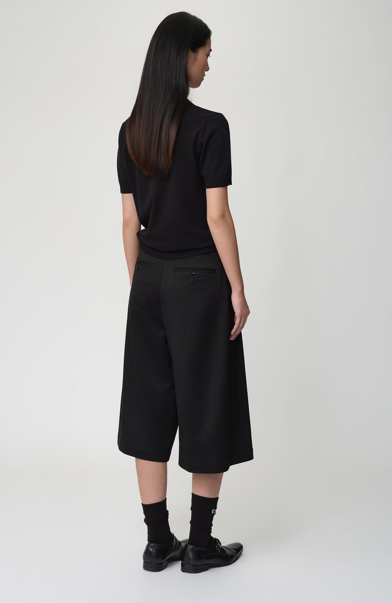 OPICLOTH Asymmetrical Pleated Wool-Blend Shorts-Shorts-XS-Free Shipping Leatheretro