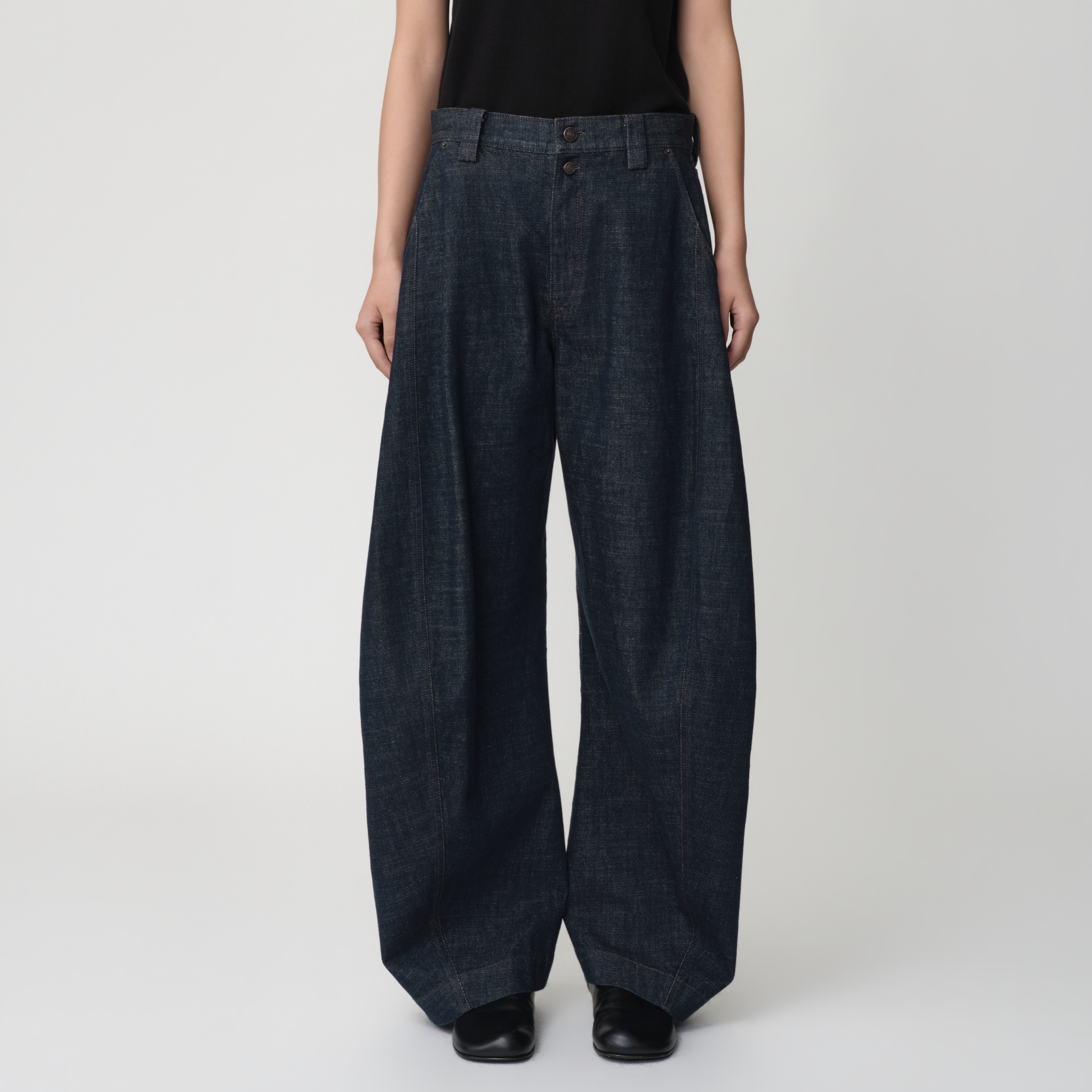 OPICLOTH Classic Indigo Curved-Leg Jeans-Jeans-XS-Free Shipping Leatheretro