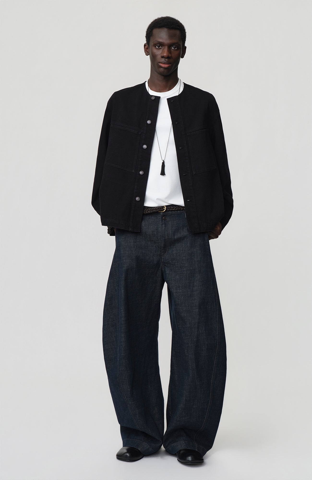 OPICLOTH Collarless Curve-Sleeve Jacket-Jacket-XS-Free Shipping Leatheretro