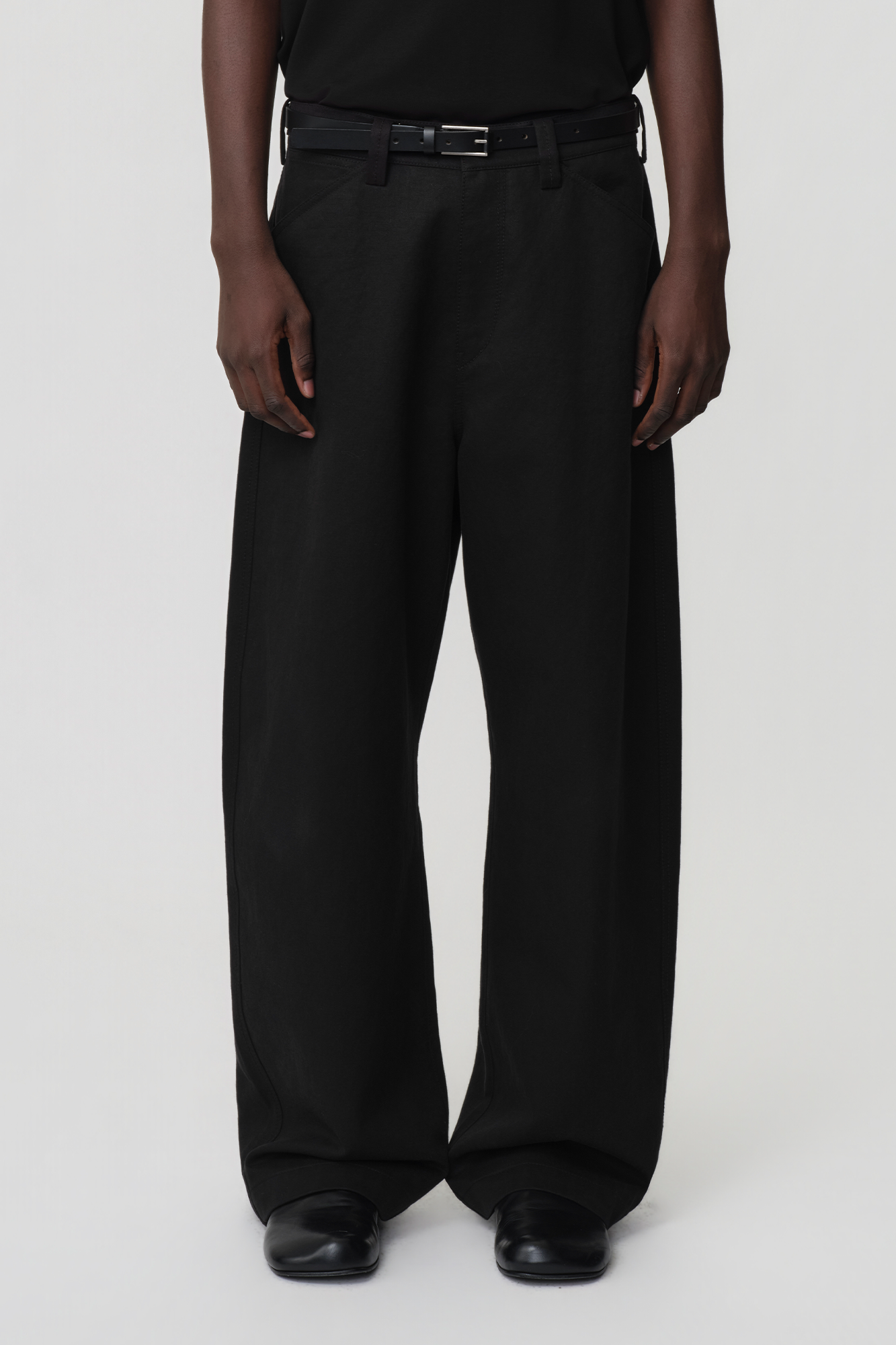 OPICLOTH Adjustable Buckle Straight-Leg Trousers-Pants-XS-Free Shipping Leatheretro