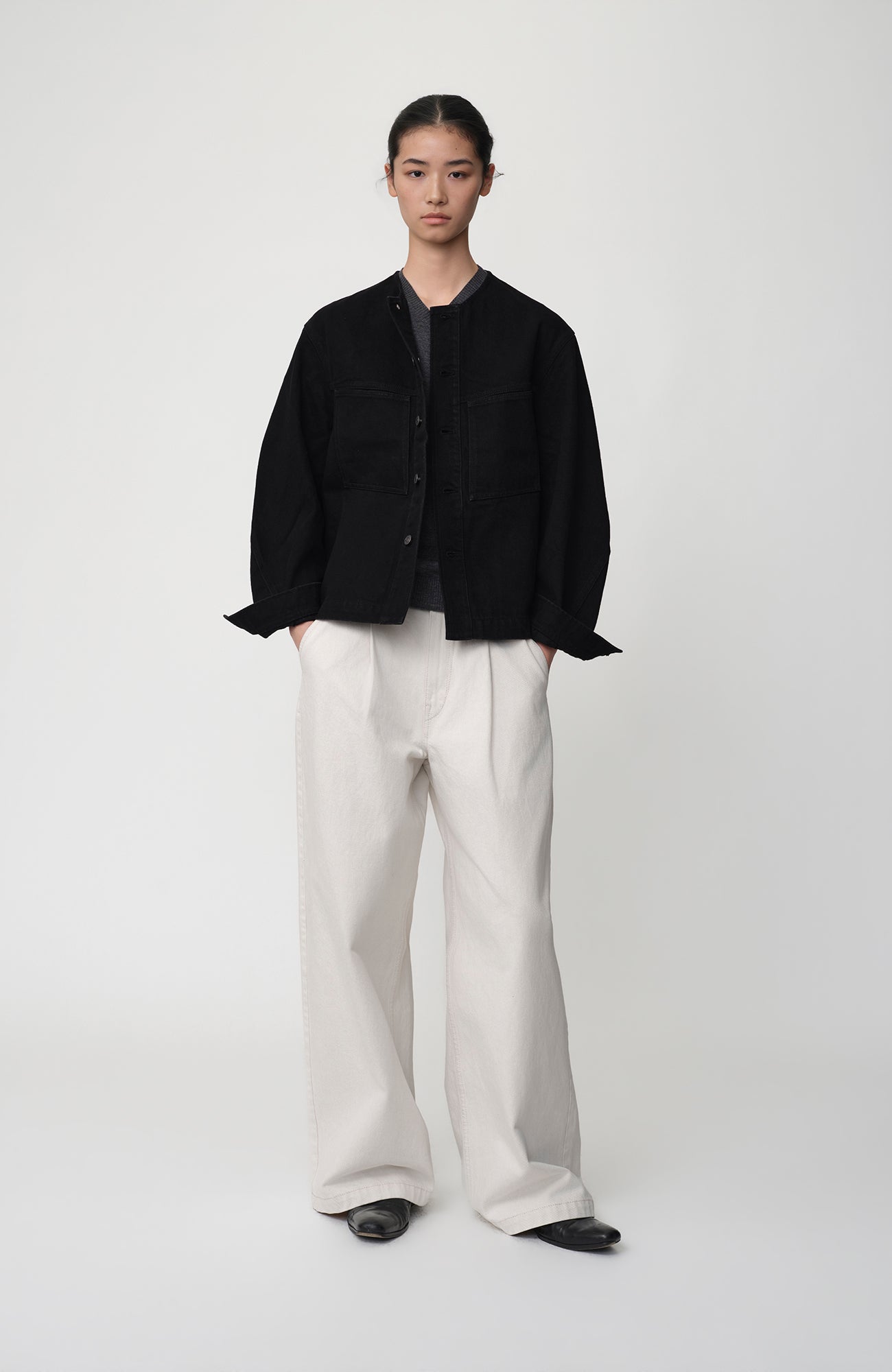 OPICLOTH Pleated Wide-Leg Jeans-Jeans-XS (Preorder)-Free Shipping Leatheretro