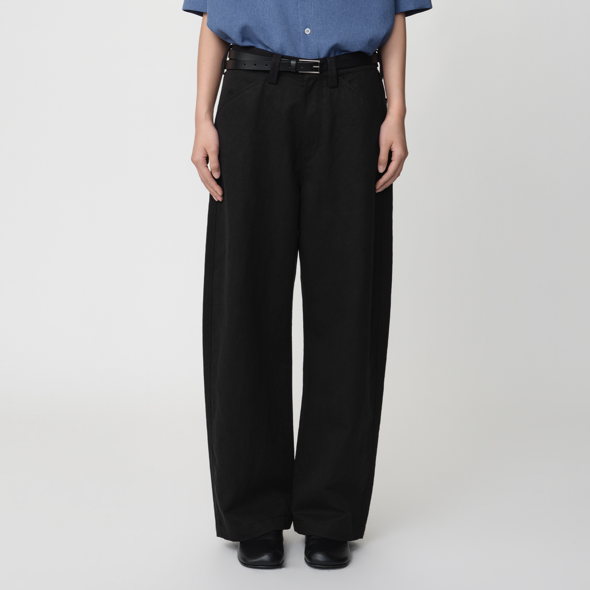 OPICLOTH Adjustable Buckle Straight-Leg Trousers-Pants-XS-Free Shipping Leatheretro