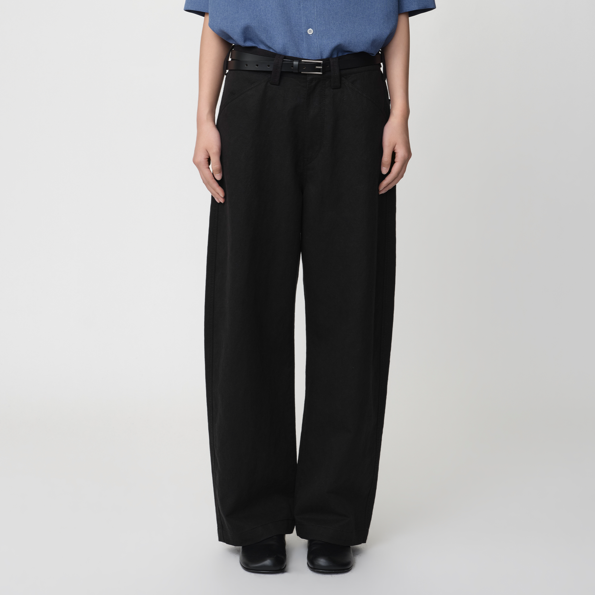 OPICLOTH Adjustable Buckle Straight-Leg Trousers-Pants-XS-Free Shipping Leatheretro