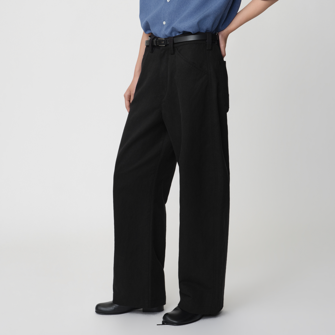 OPICLOTH Adjustable Buckle Straight-Leg Trousers-Pants-XS-Free Shipping Leatheretro