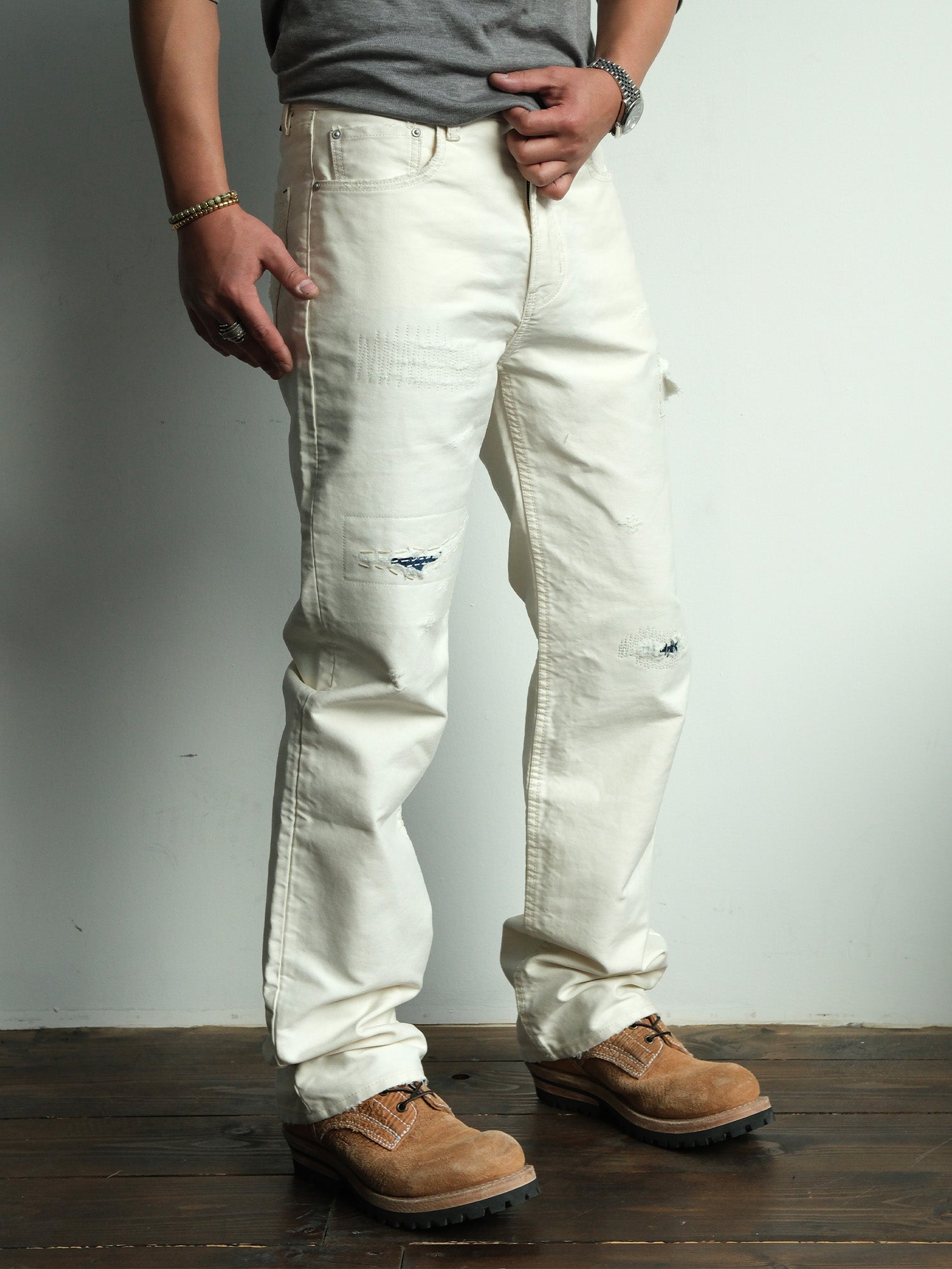 NEIGBORL Distressed Washed Patchwork Pants-Pants-S-Free Shipping Leatheretro