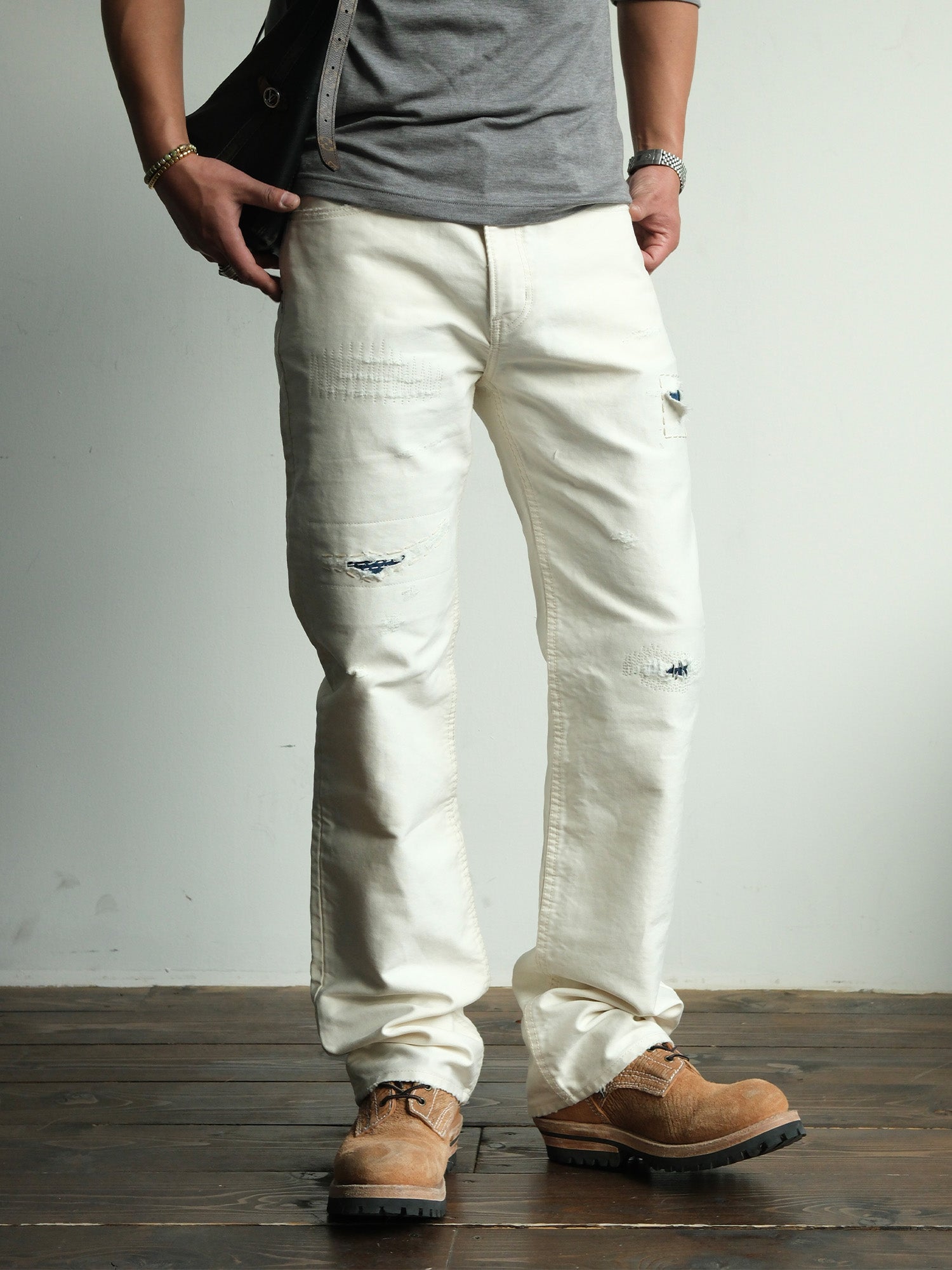 NEIGBORL Distressed Washed Patchwork Pants-Pants-S-Free Shipping Leatheretro