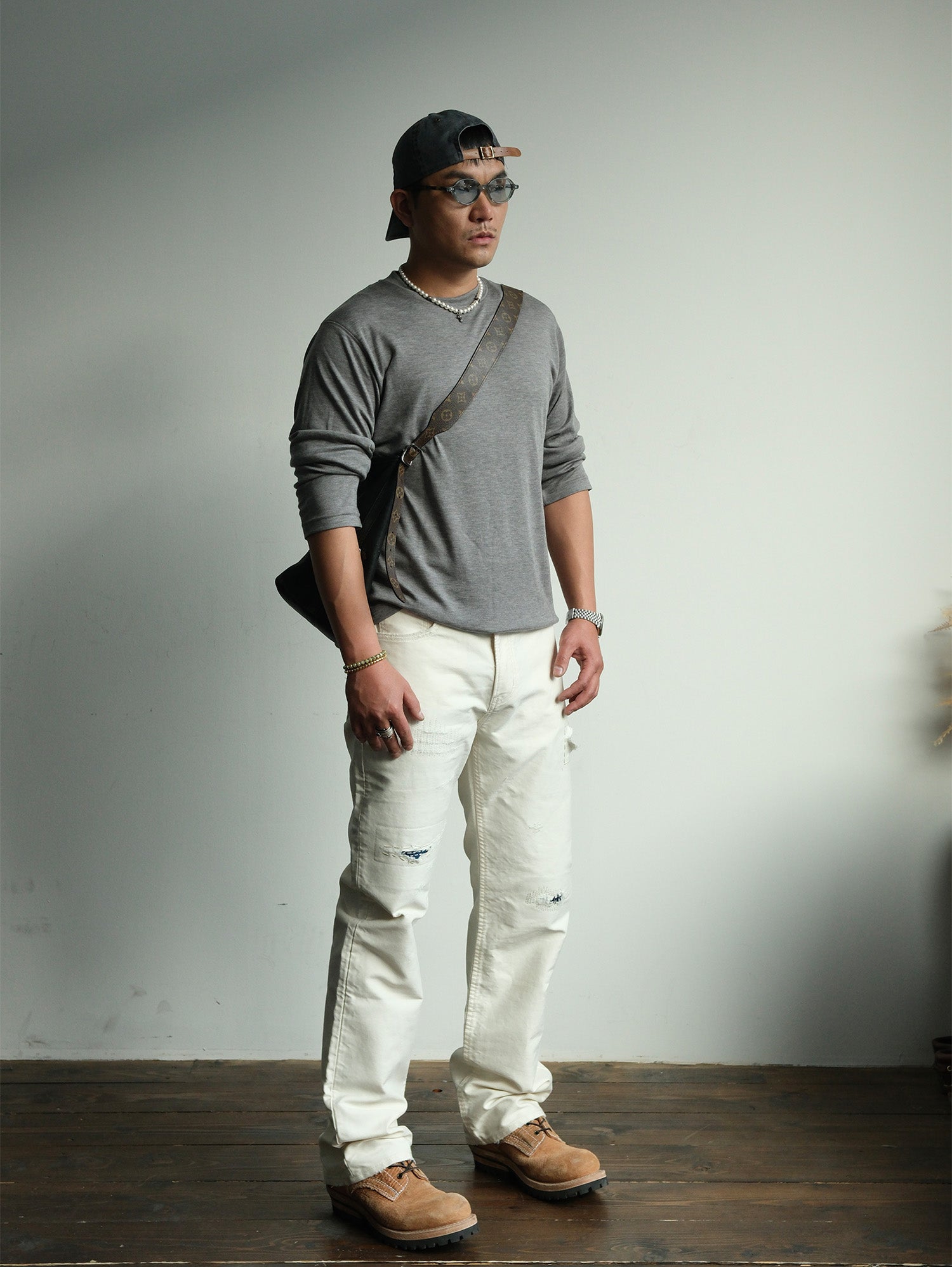 NEIGBORL Distressed Washed Patchwork Pants-Pants-S-Free Shipping Leatheretro