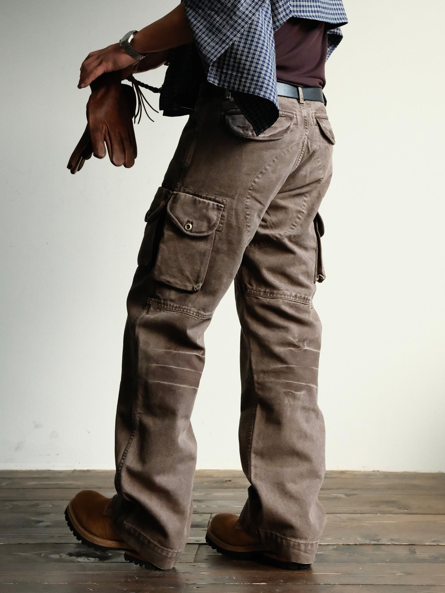 NEIGBORL Washed Multi-Pocket Gradient Cargo Pants-Pants-S-Free Shipping Leatheretro