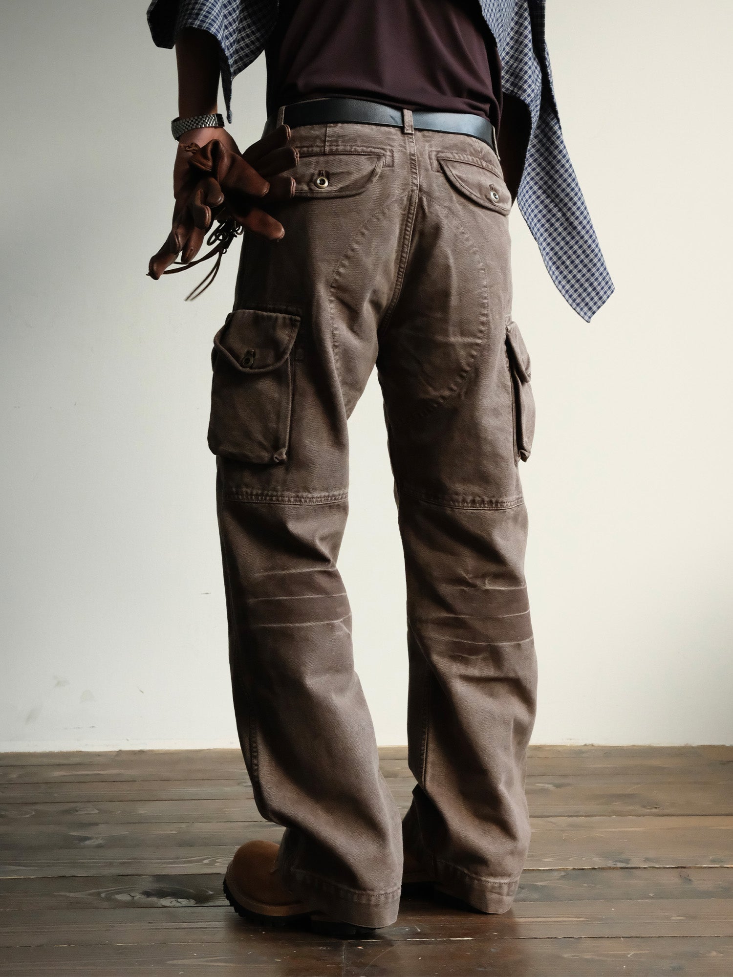 NEIGBORL Washed Multi-Pocket Gradient Cargo Pants-Pants-S-Free Shipping Leatheretro
