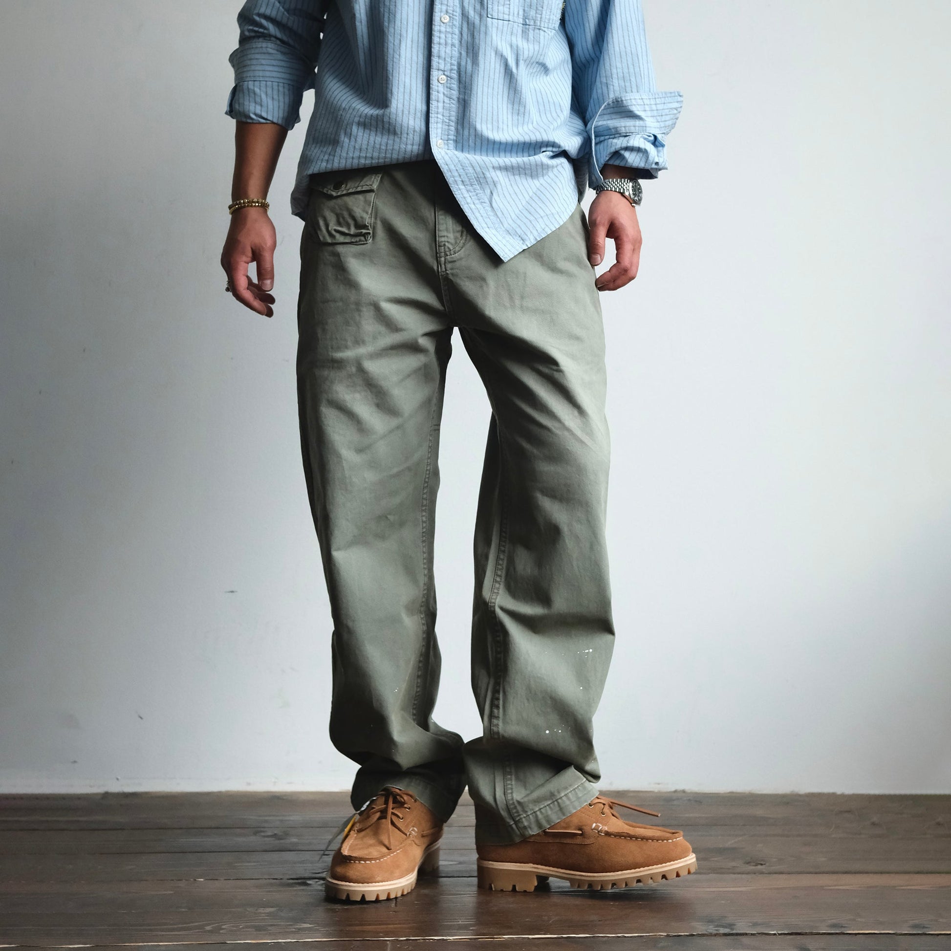 NEIGBORL Washed Paint Splatter Cargo Pants-Pants-S-Green-Free Shipping Leatheretro