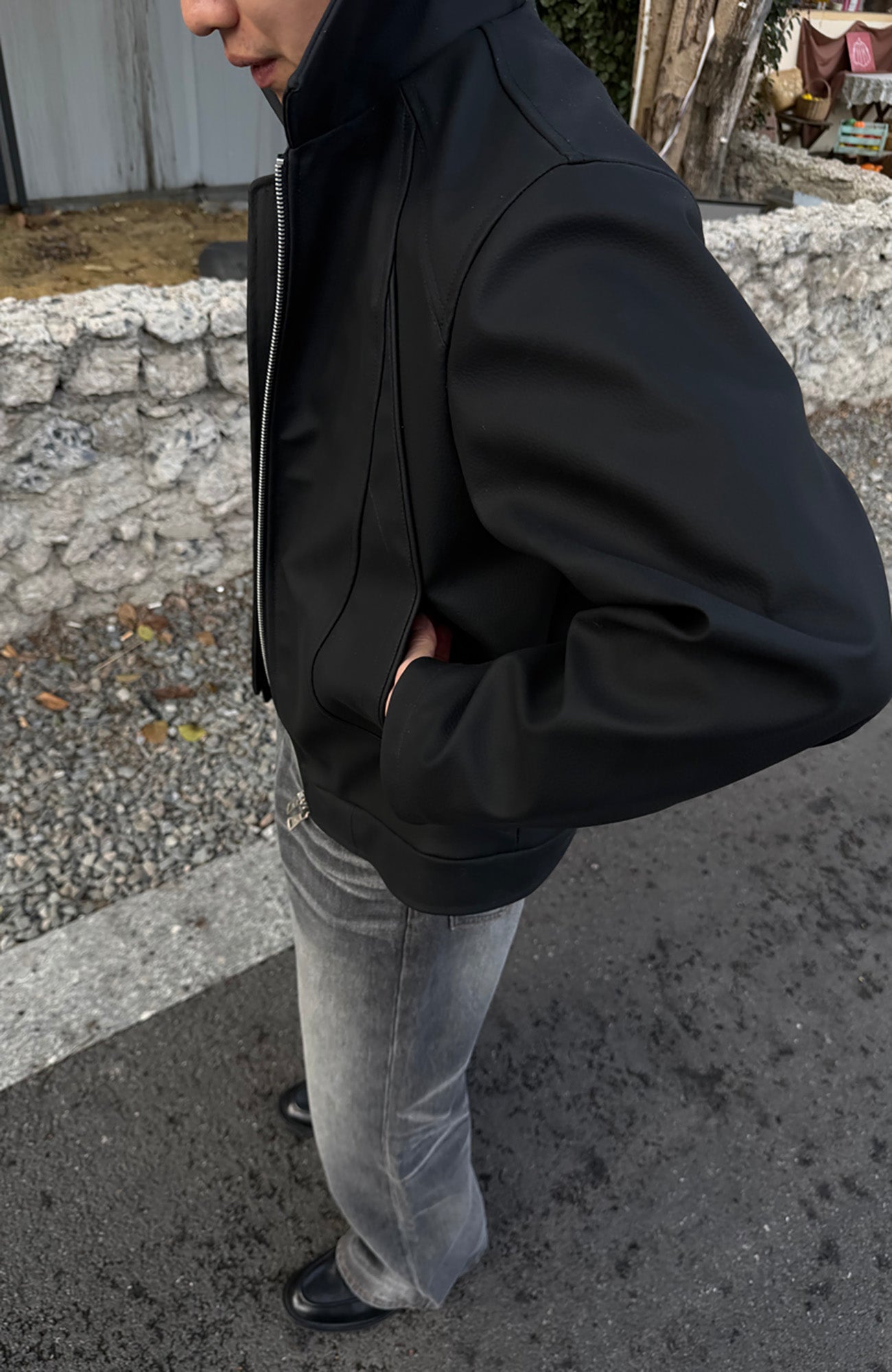 CATSSTAC Knightcore Pebbled Jacket-Jacket-M-Blue-Free Shipping Leatheretro