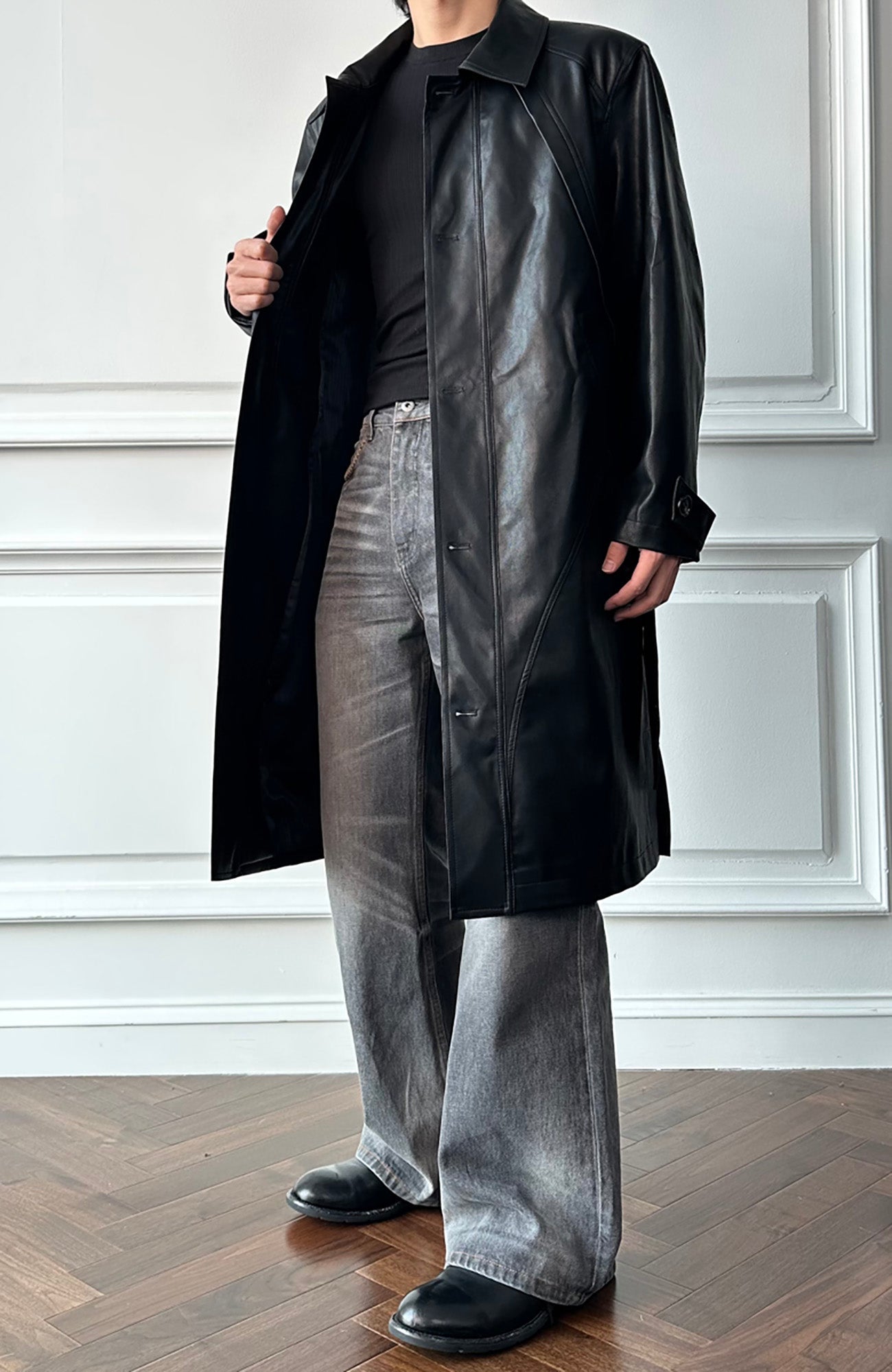 CATSSTAC Nightwalker PU Trench Coat-Jacket-M-Free Shipping Leatheretro