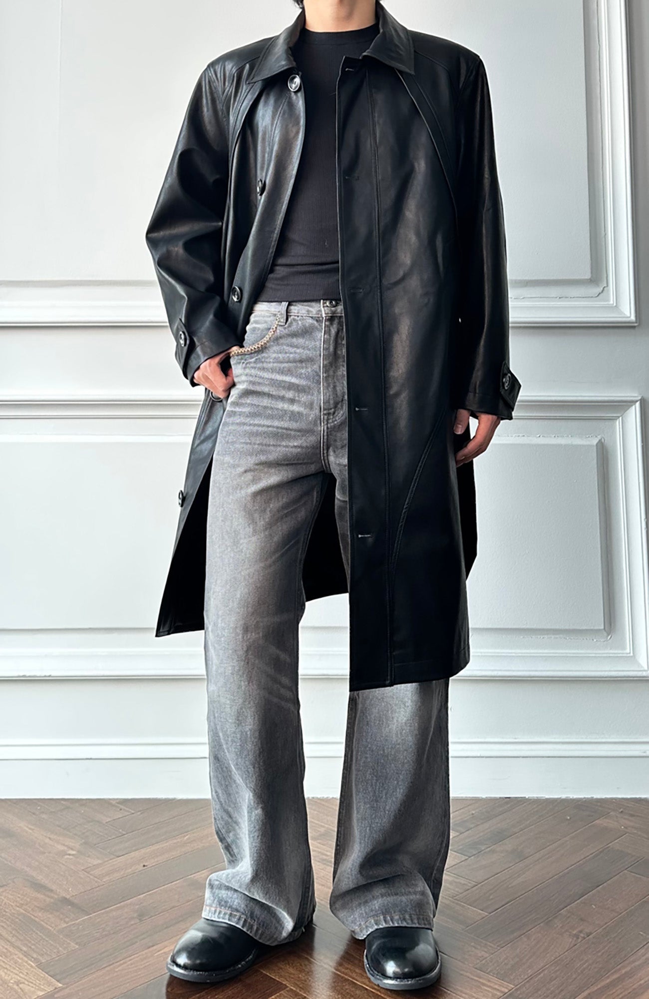 CATSSTAC Nightwalker PU Trench Coat-Jacket-M-Free Shipping Leatheretro