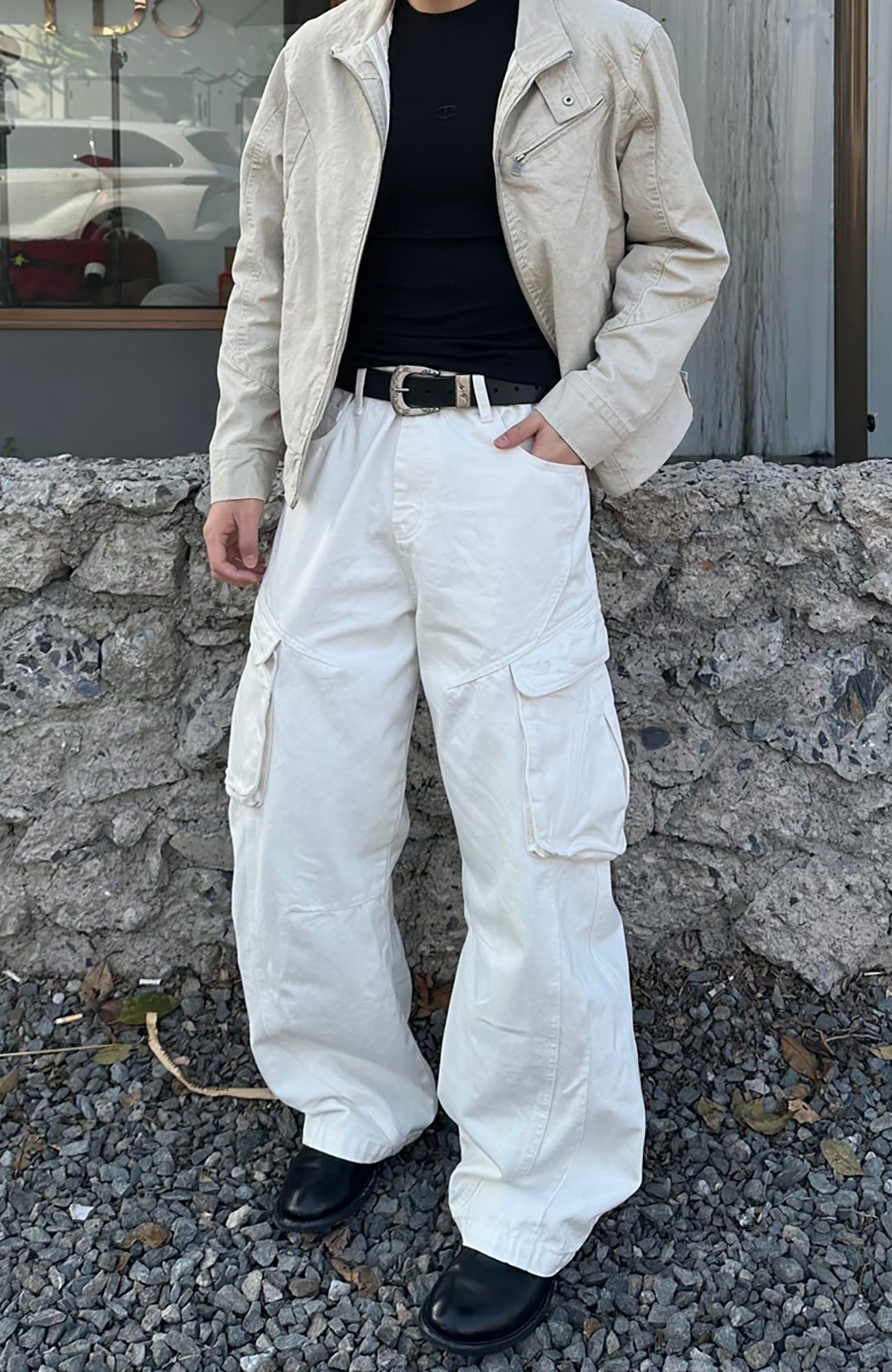 CATSSTAC Utility Raw Denim Cargo Pants-Jeans-S-Free Shipping Leatheretro