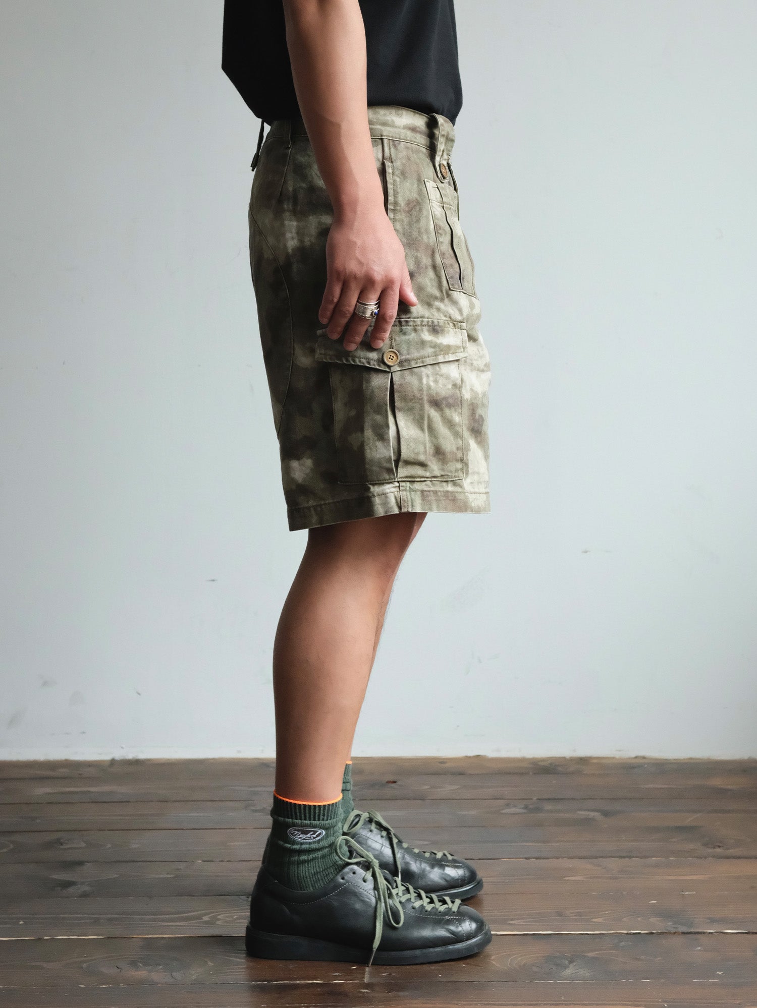 NEIGBORL Retro Washed Camo Cargo Shorts-Shorts-S-Free Shipping Leatheretro