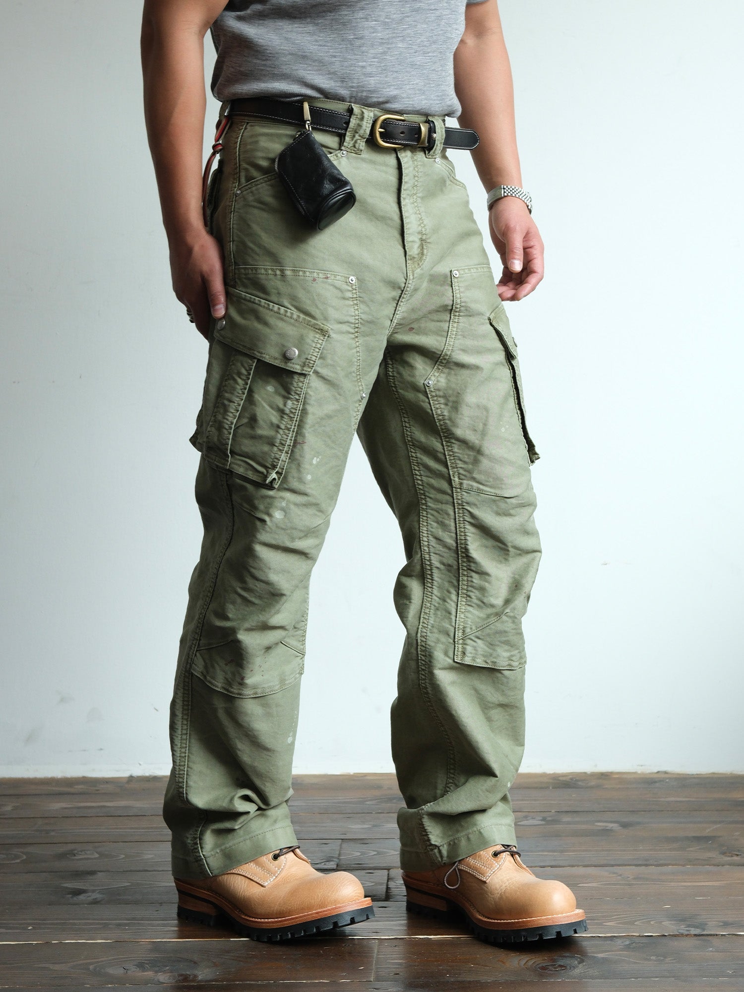 NEIGBORL Retro Washed Multi-Pocket Cargo Pants-Pants-S-Free Shipping Leatheretro